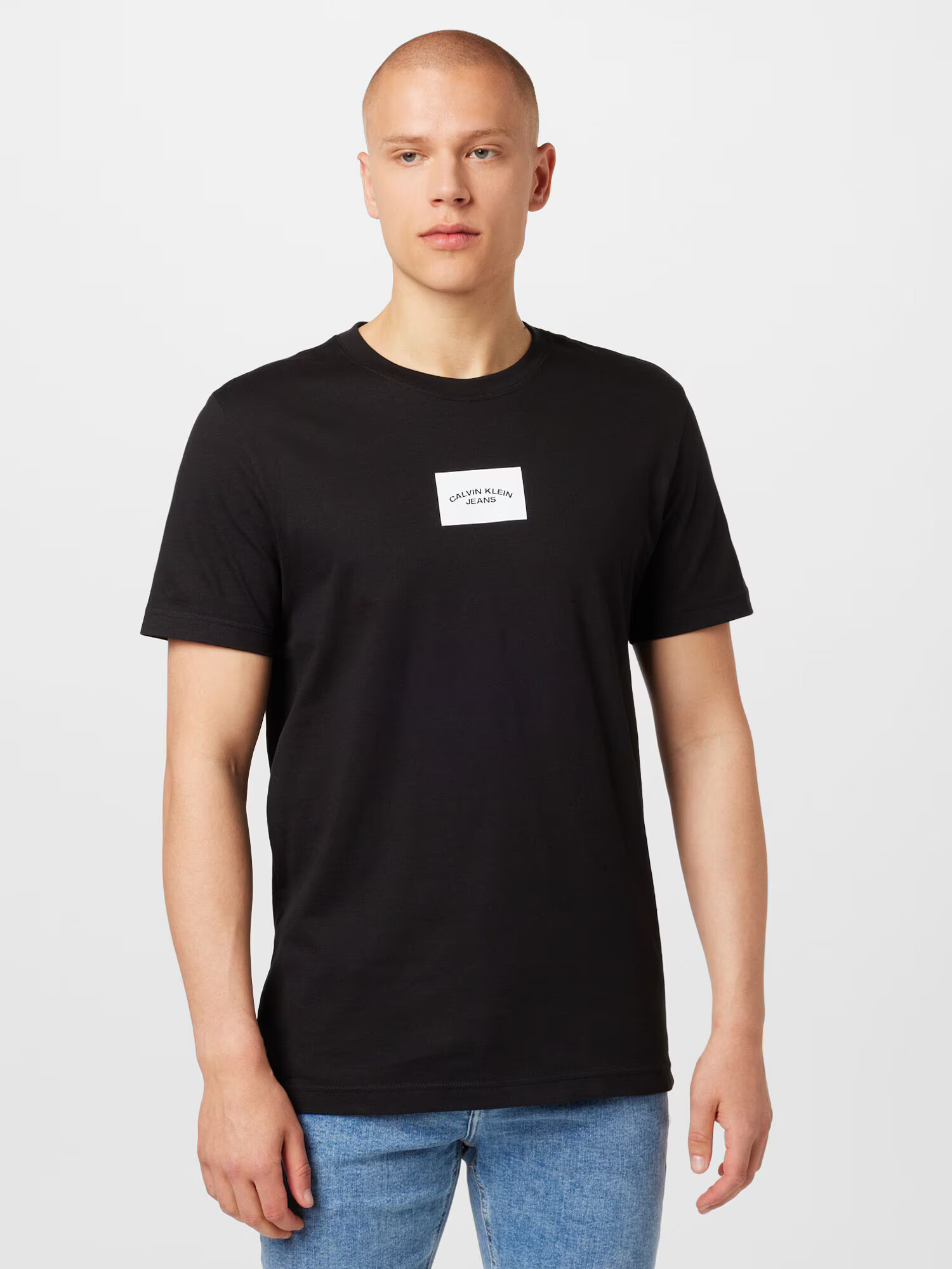 Calvin Klein Jeans Tricou negru / alb - Pled.ro