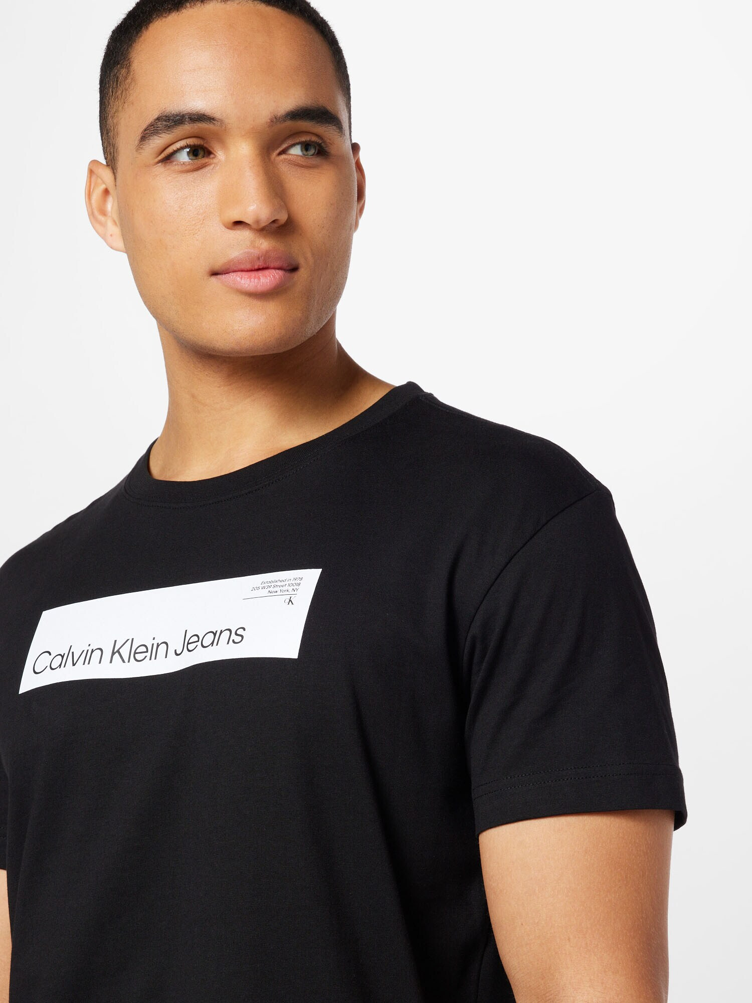 Calvin Klein Jeans Tricou negru / alb - Pled.ro