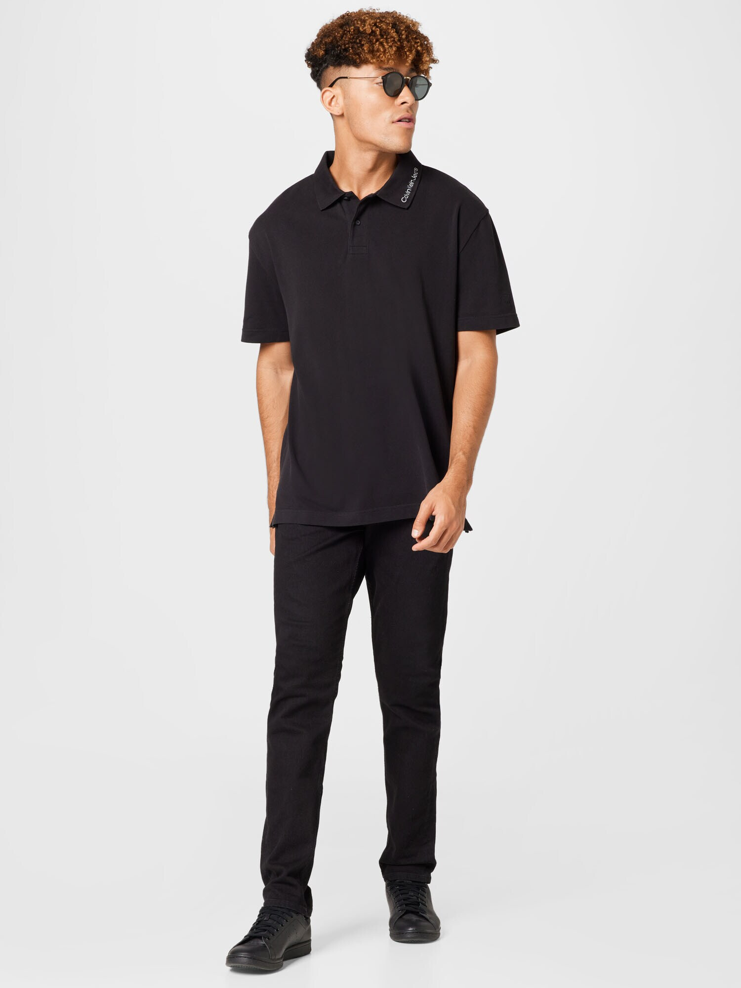 Calvin Klein Jeans Tricou negru / alb - Pled.ro