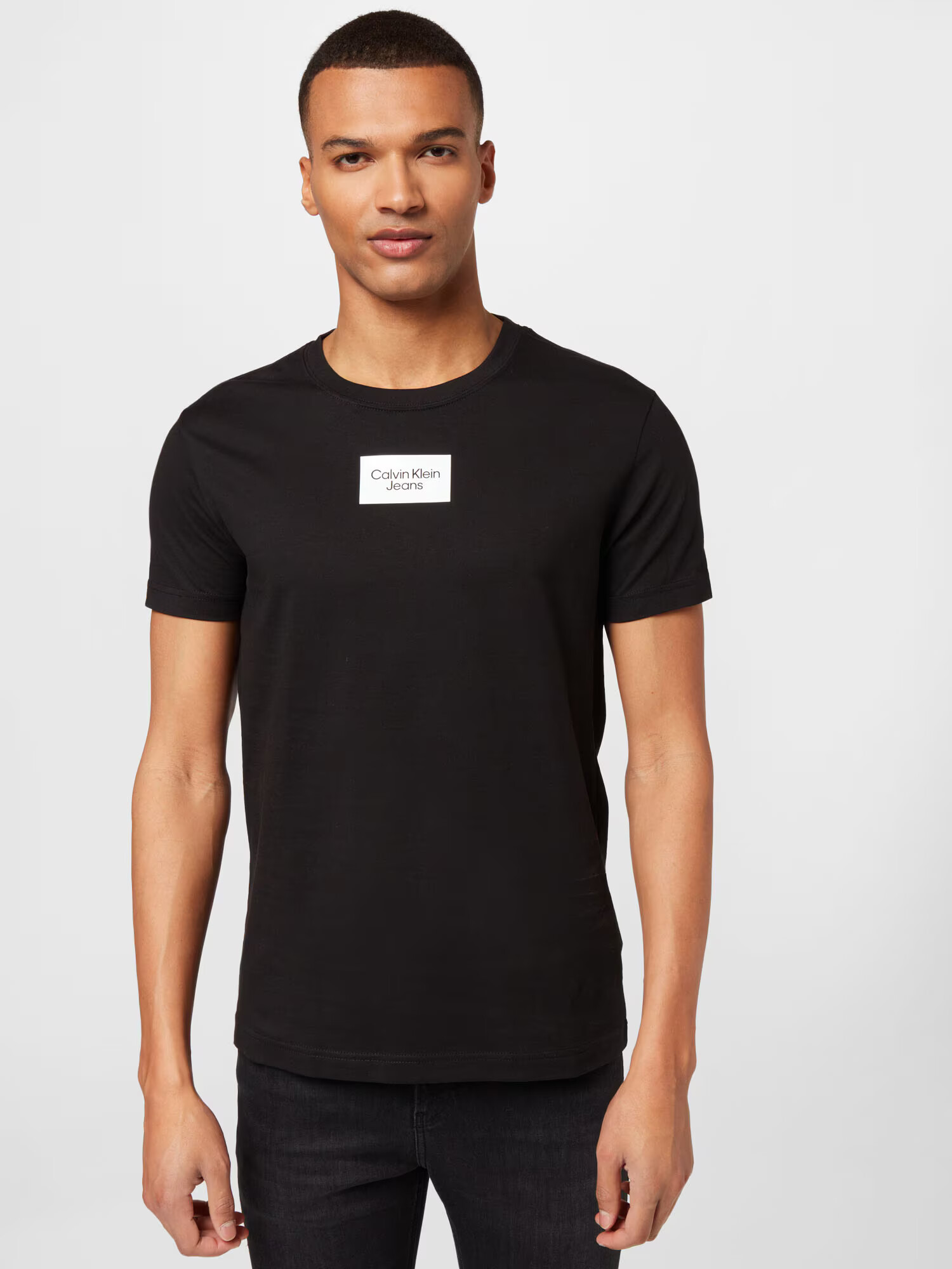 Calvin Klein Jeans Tricou negru / alb - Pled.ro