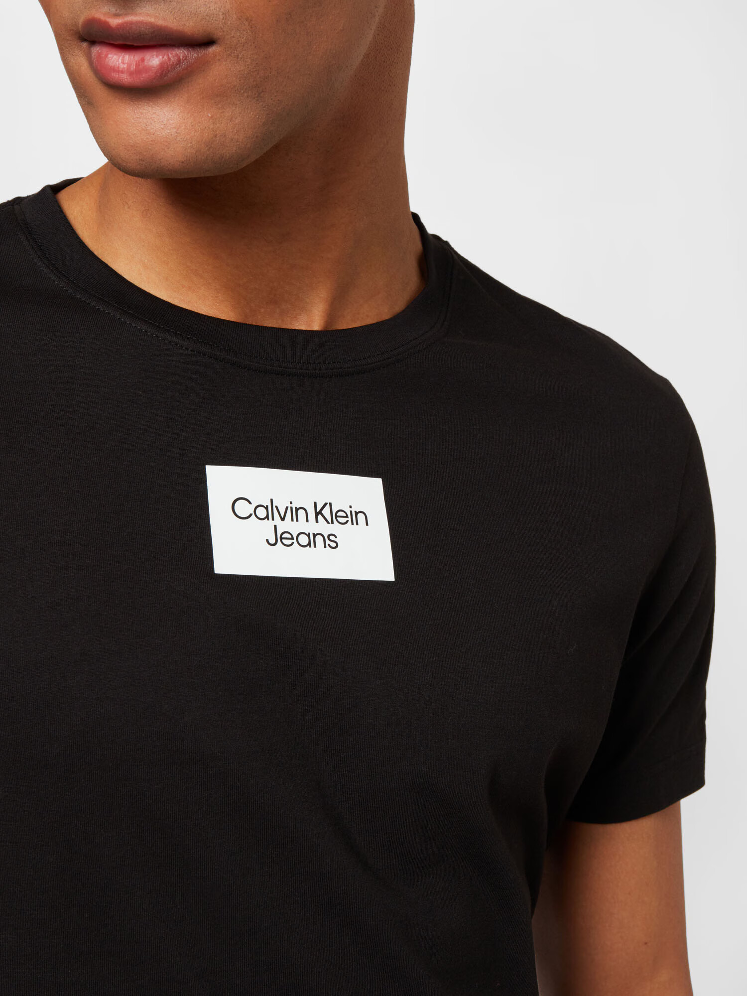 Calvin Klein Jeans Tricou negru / alb - Pled.ro