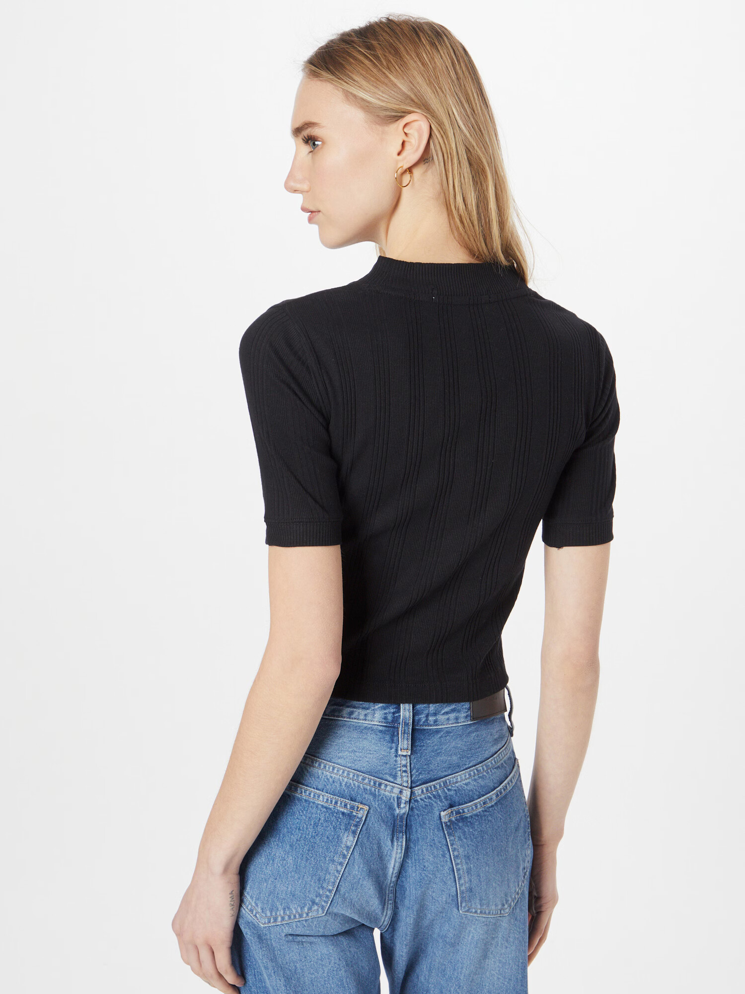 Calvin Klein Jeans Tricou negru / alb - Pled.ro