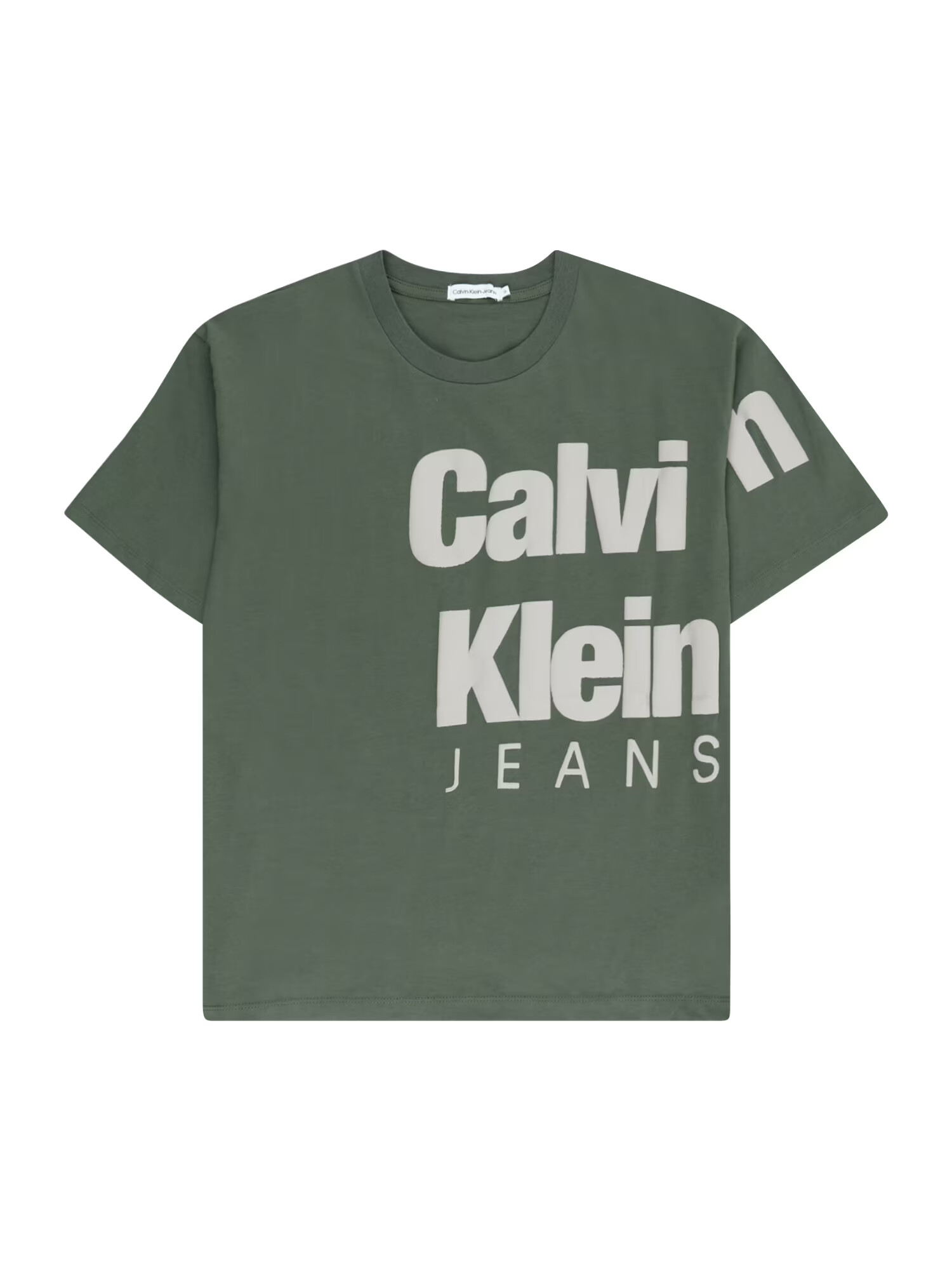 Calvin Klein Jeans Tricou nisipiu / verde închis - Pled.ro