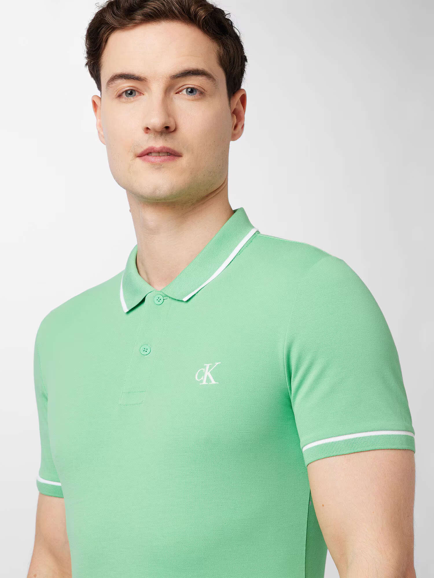 Calvin Klein Jeans Tricou verde mentă / alb - Pled.ro