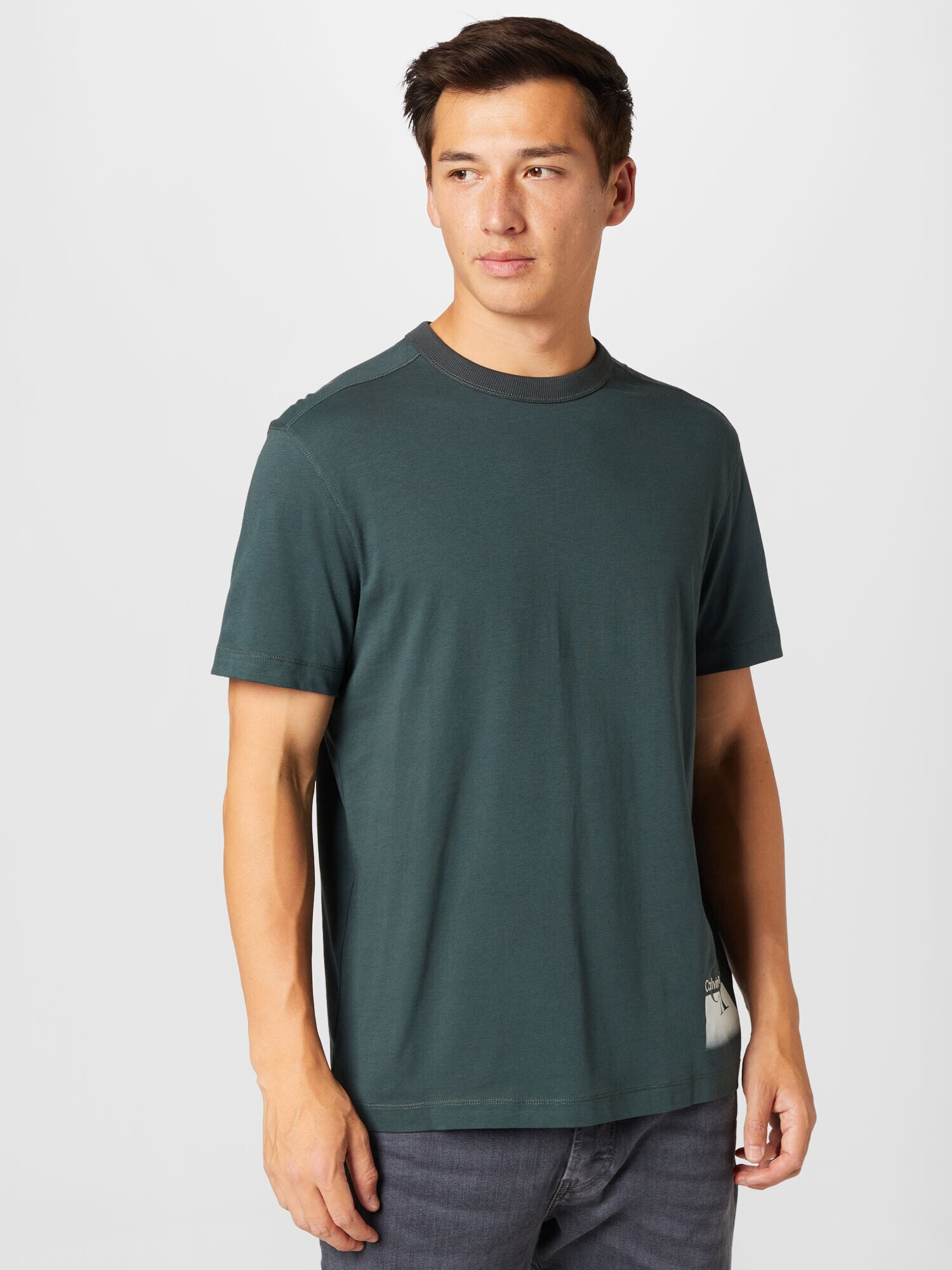 Calvin Klein Jeans Tricou verde pin / alb - Pled.ro