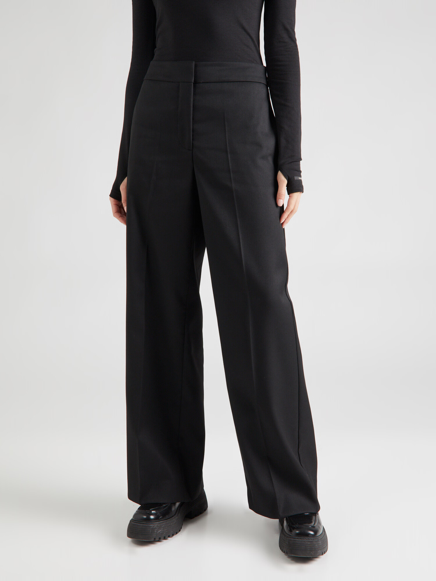 Calvin Klein Pantaloni cu dungă negru - Pled.ro