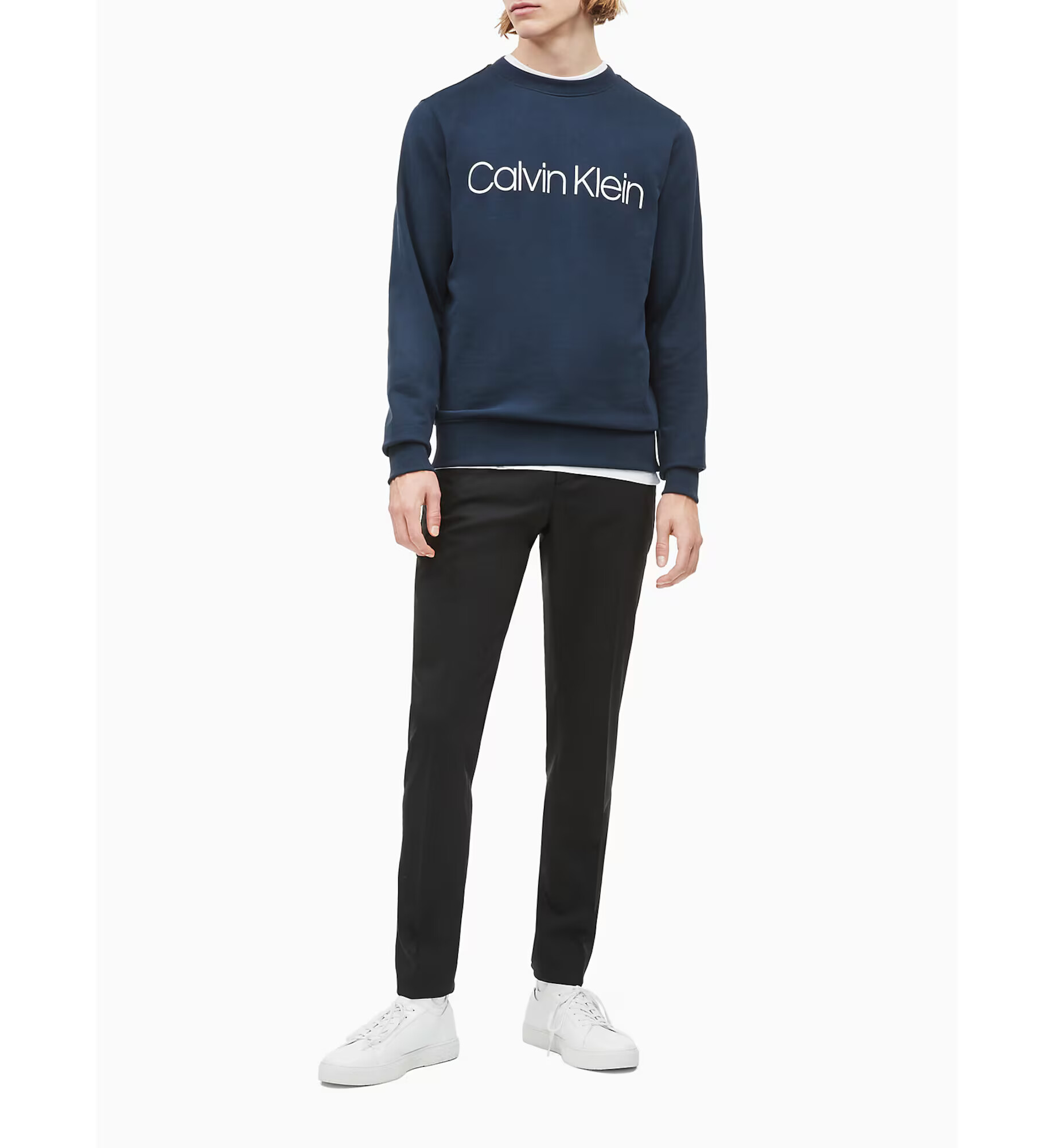 Calvin Klein Pantaloni cu dungă negru - Pled.ro