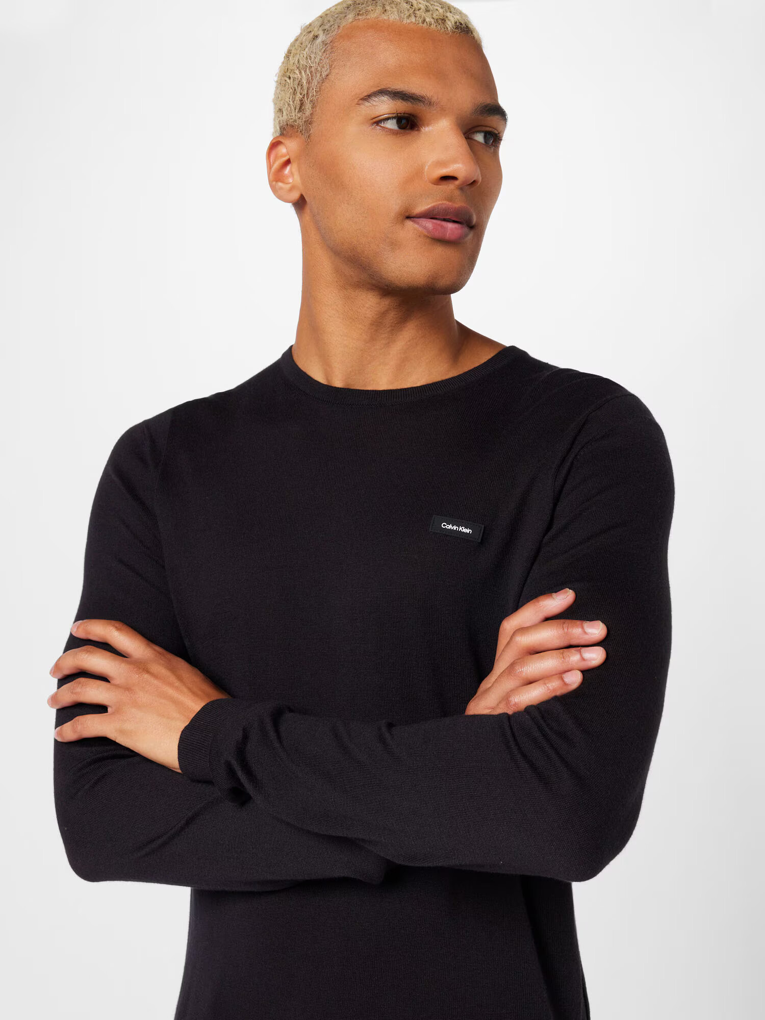 Calvin Klein Pullover negru / alb - Pled.ro