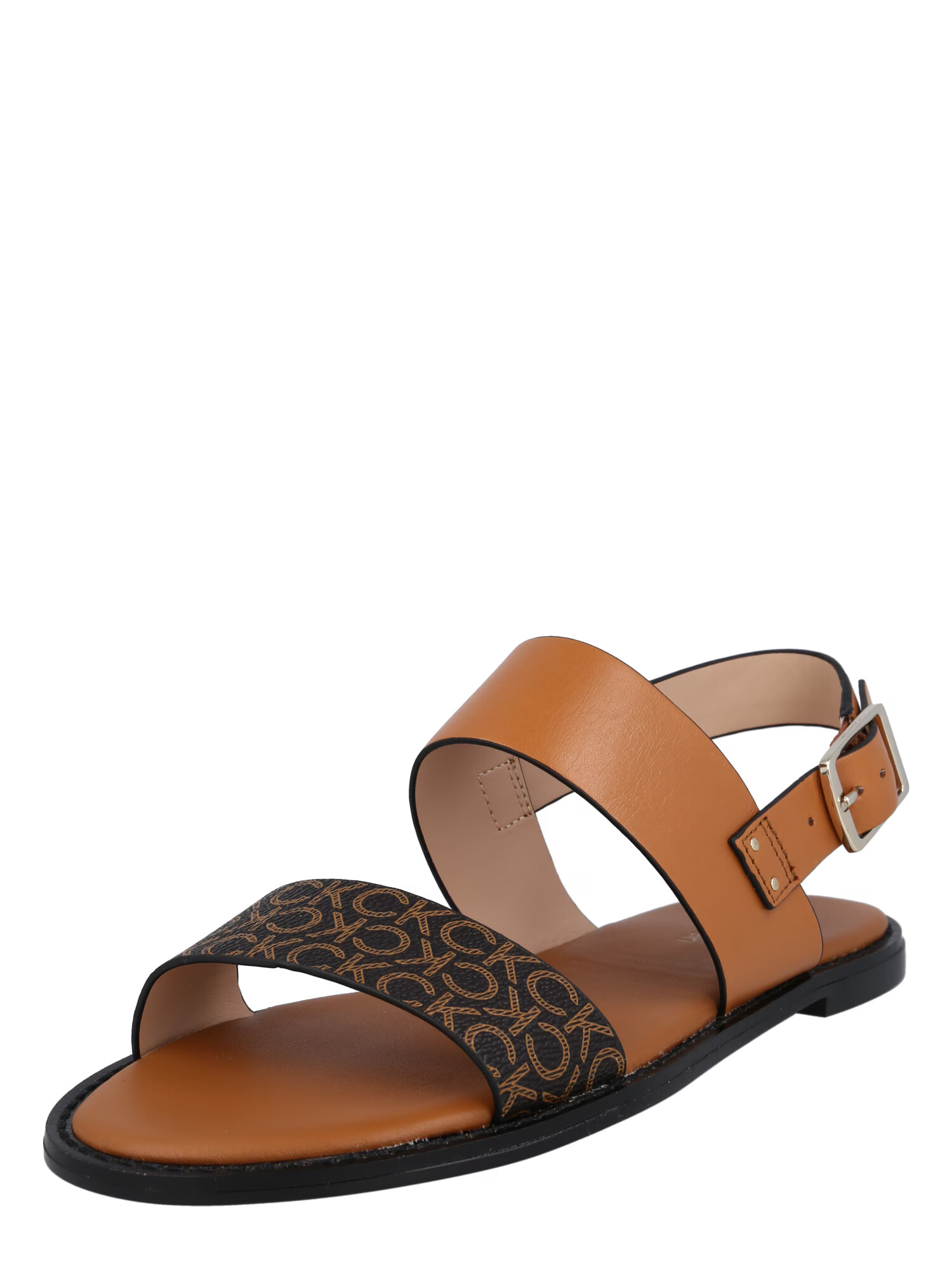 Calvin Klein Sandale 'ALMOND' maro coniac / negru - Pled.ro