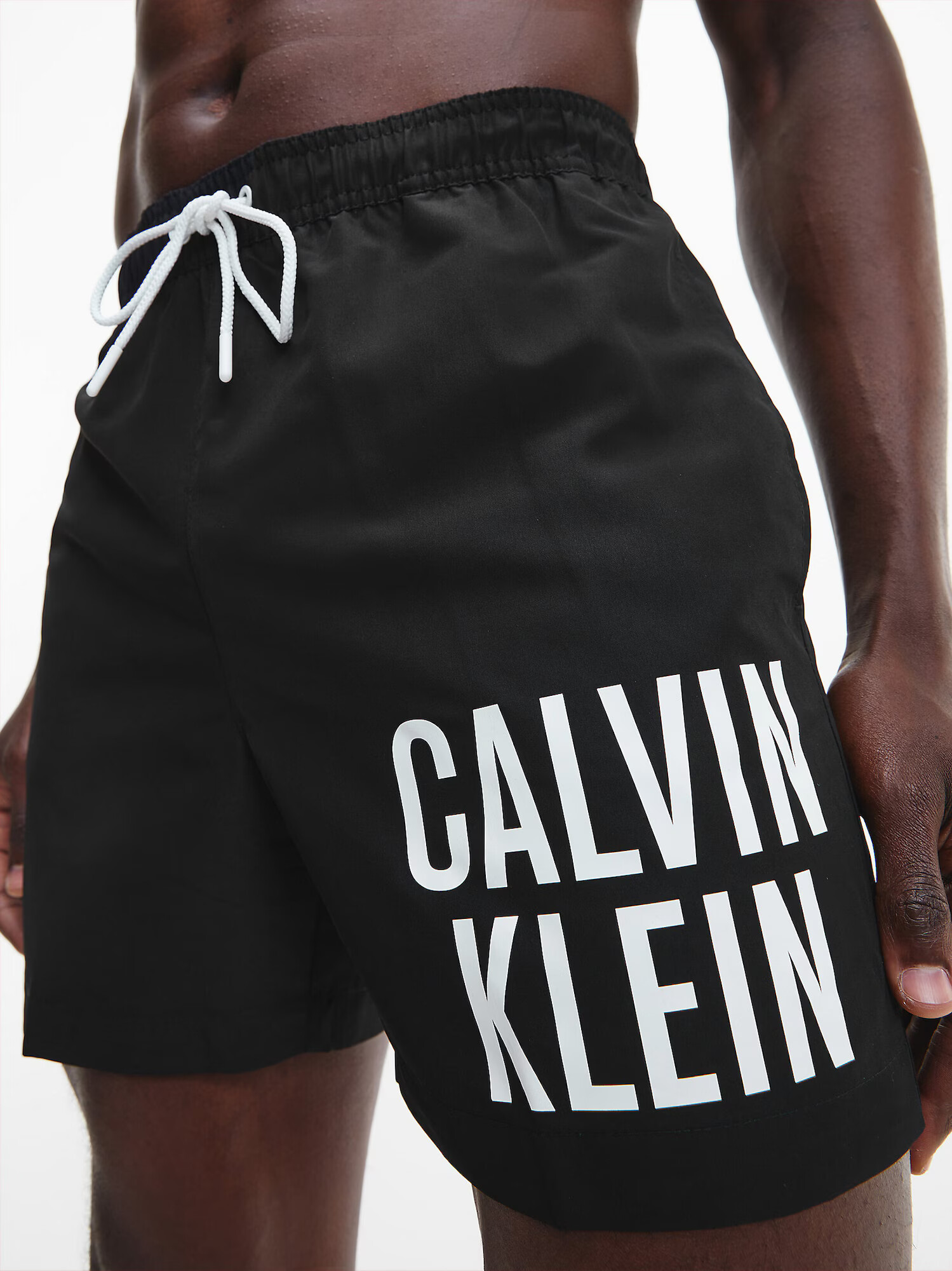 Calvin Klein Swimwear Șorturi de baie negru / alb - Pled.ro