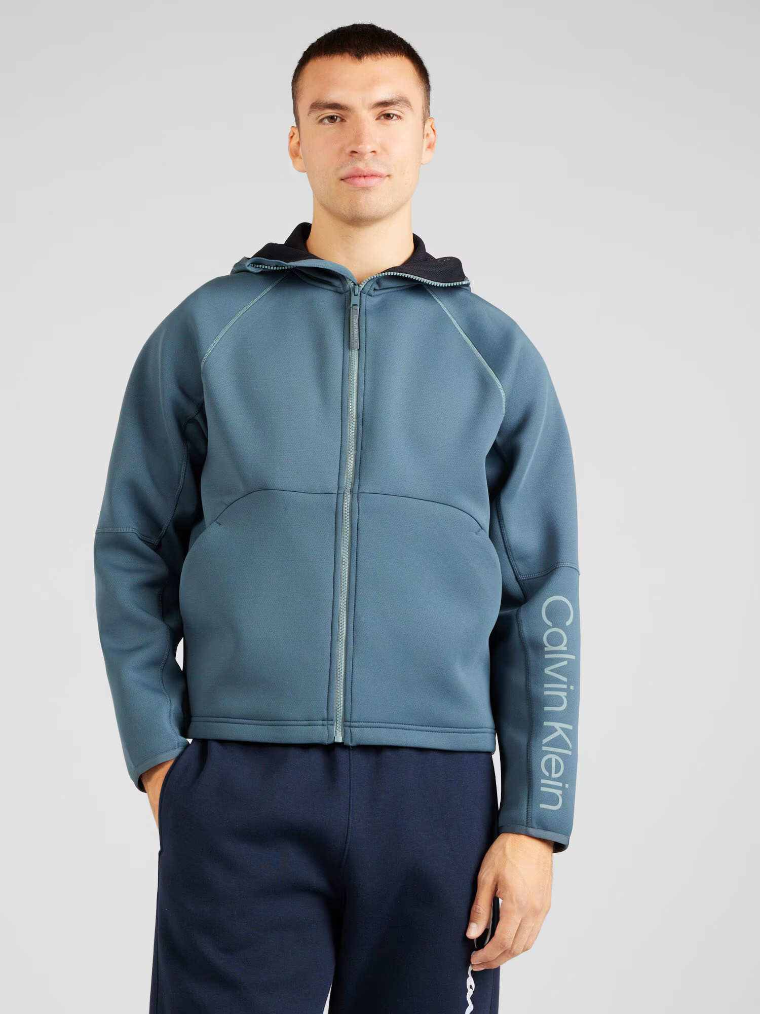 Calvin Klein Sport Bluză cu fermoar sport albastru porumbel / verde pastel - Pled.ro