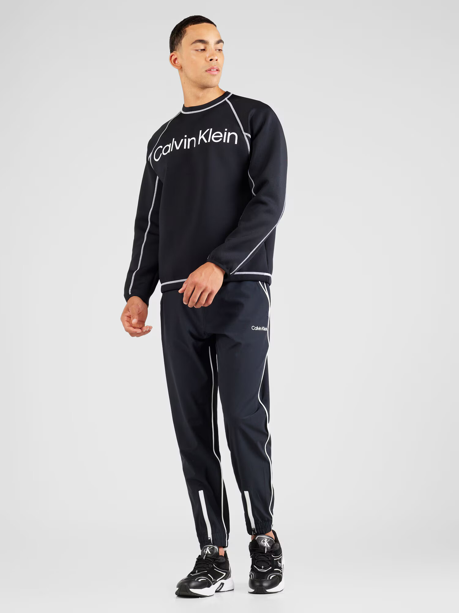 Calvin Klein Sport Hanorac sport negru / alb natural - Pled.ro