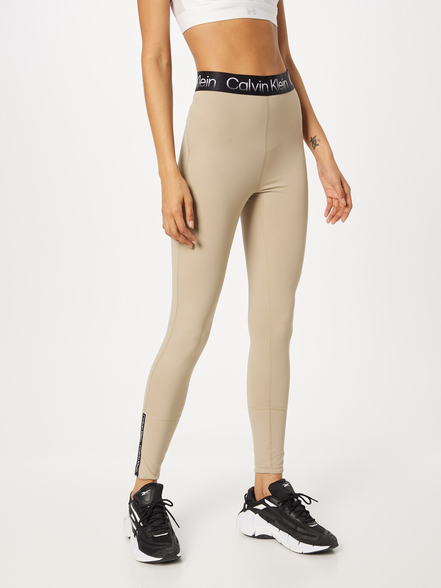 Calvin Klein Sport Leggings maro cappuccino / negru - Pled.ro