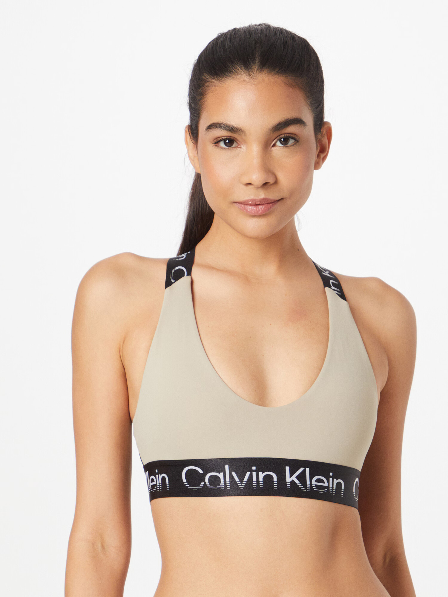 Calvin Klein Sport Sutien grej / negru / alb - Pled.ro