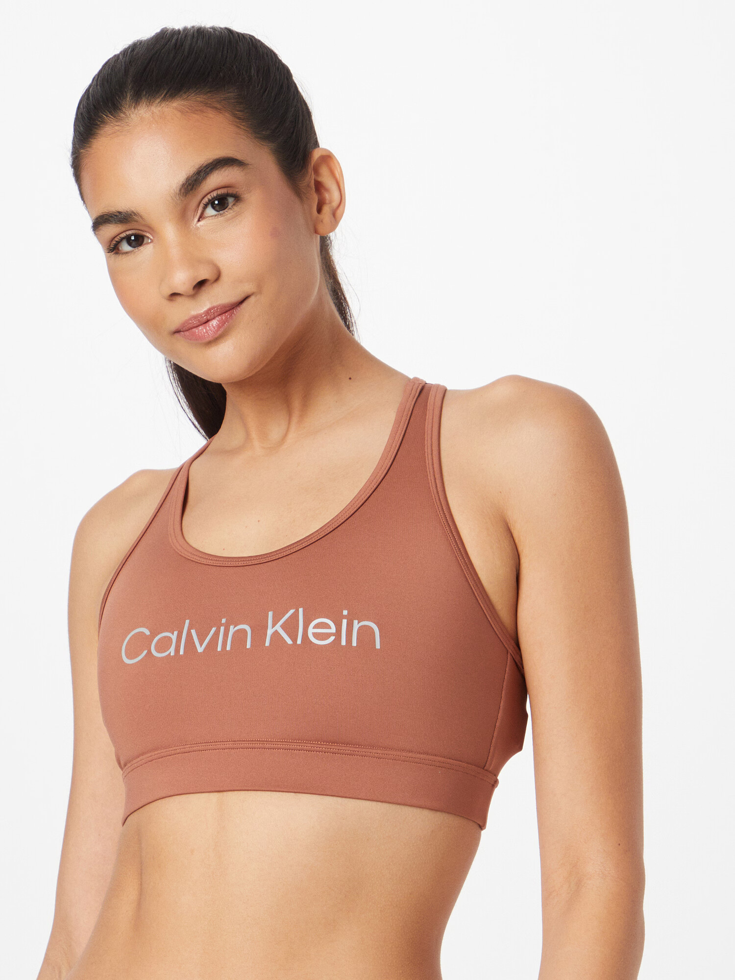 Calvin Klein Sport Sutien maro / alb - Pled.ro