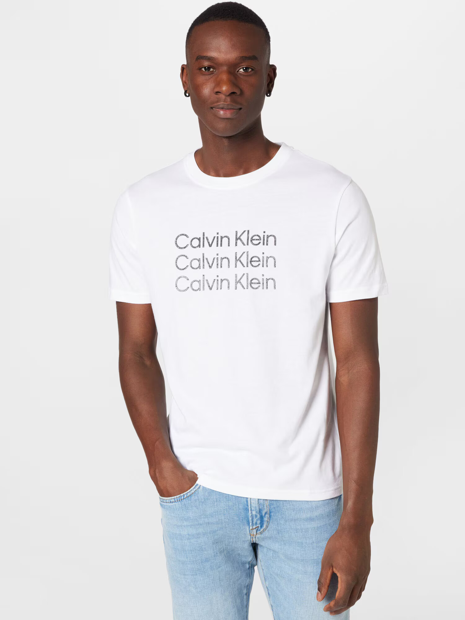 Calvin Klein Sport Tricou funcțional gri / alb - Pled.ro