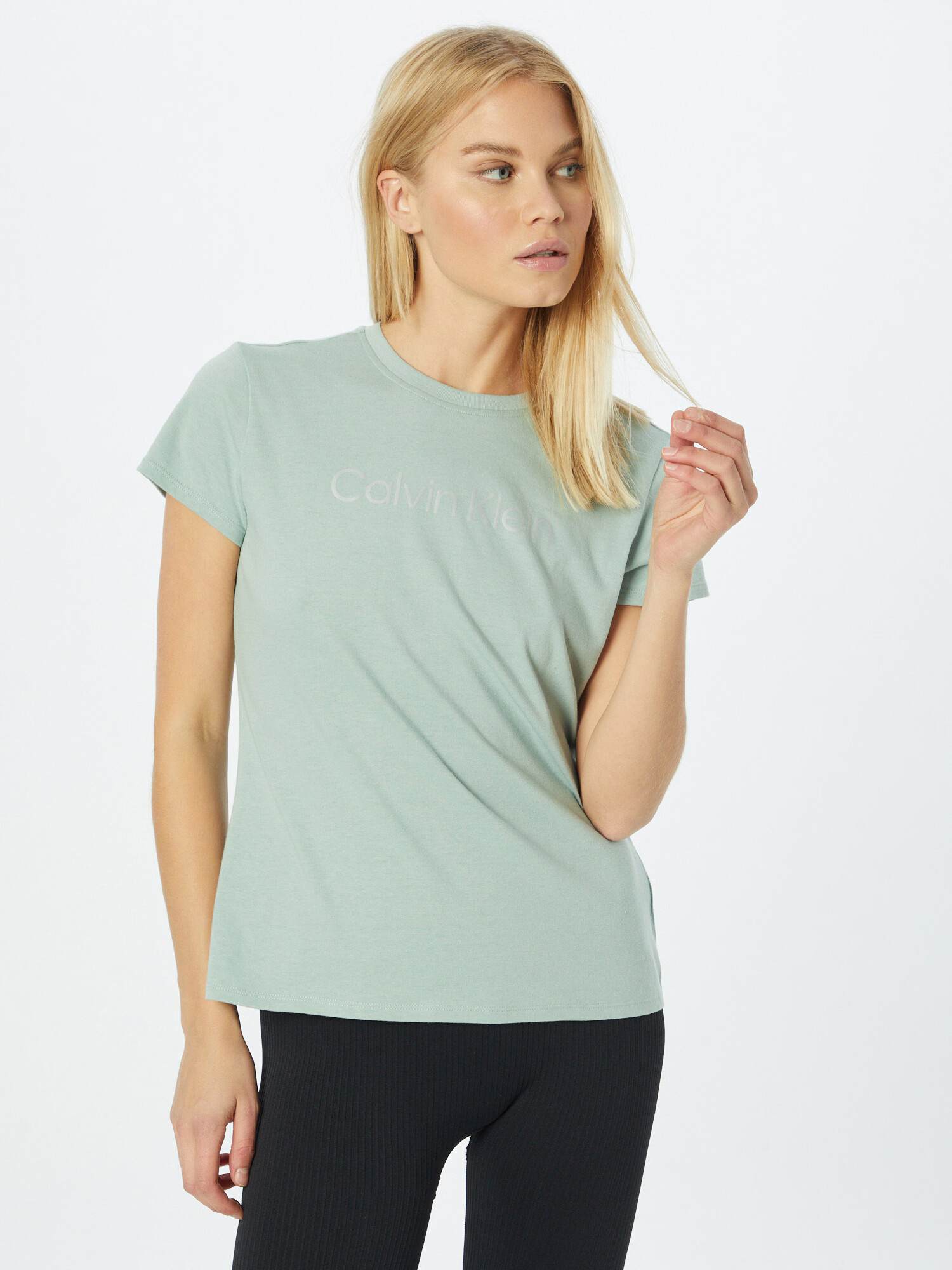 Calvin Klein Sport Tricou funcțional gri deschis / verde pastel - Pled.ro