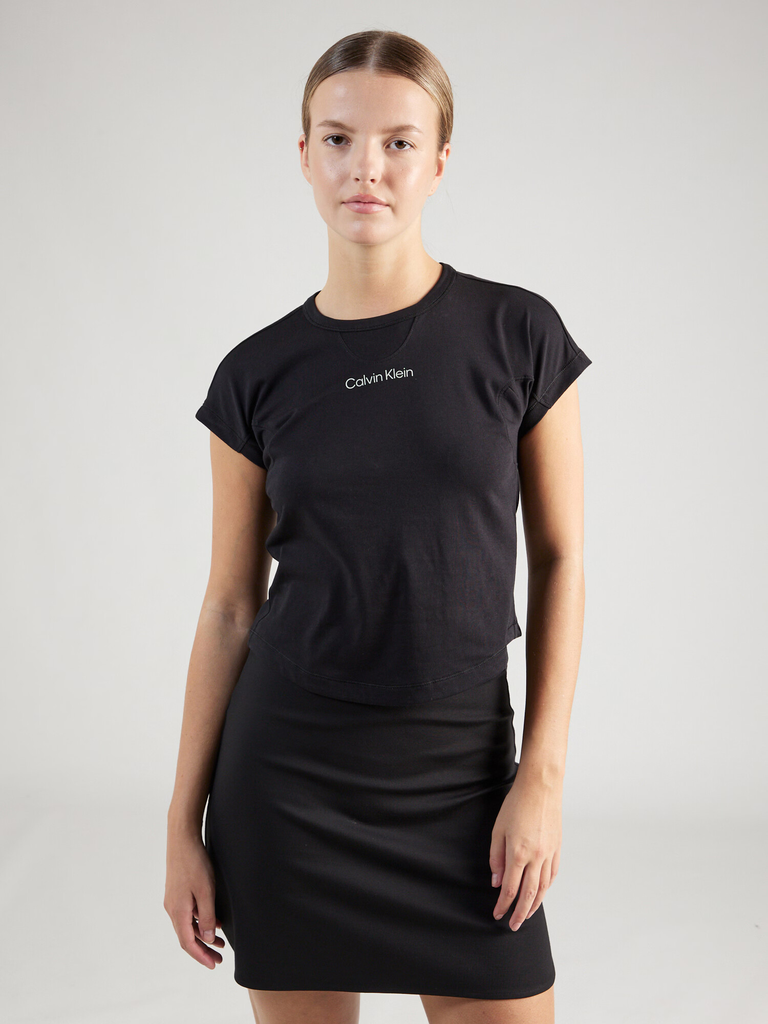 Calvin Klein Sport Tricou funcțional 'HYBRID' negru / alb - Pled.ro