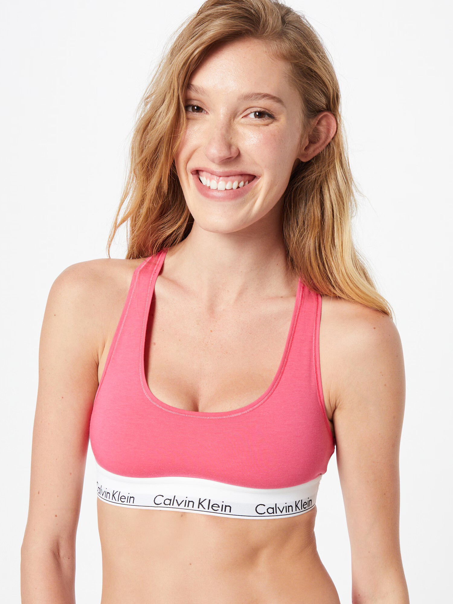 Calvin Klein Underwear Sutien 'Unlined' roz / negru / alb - Pled.ro