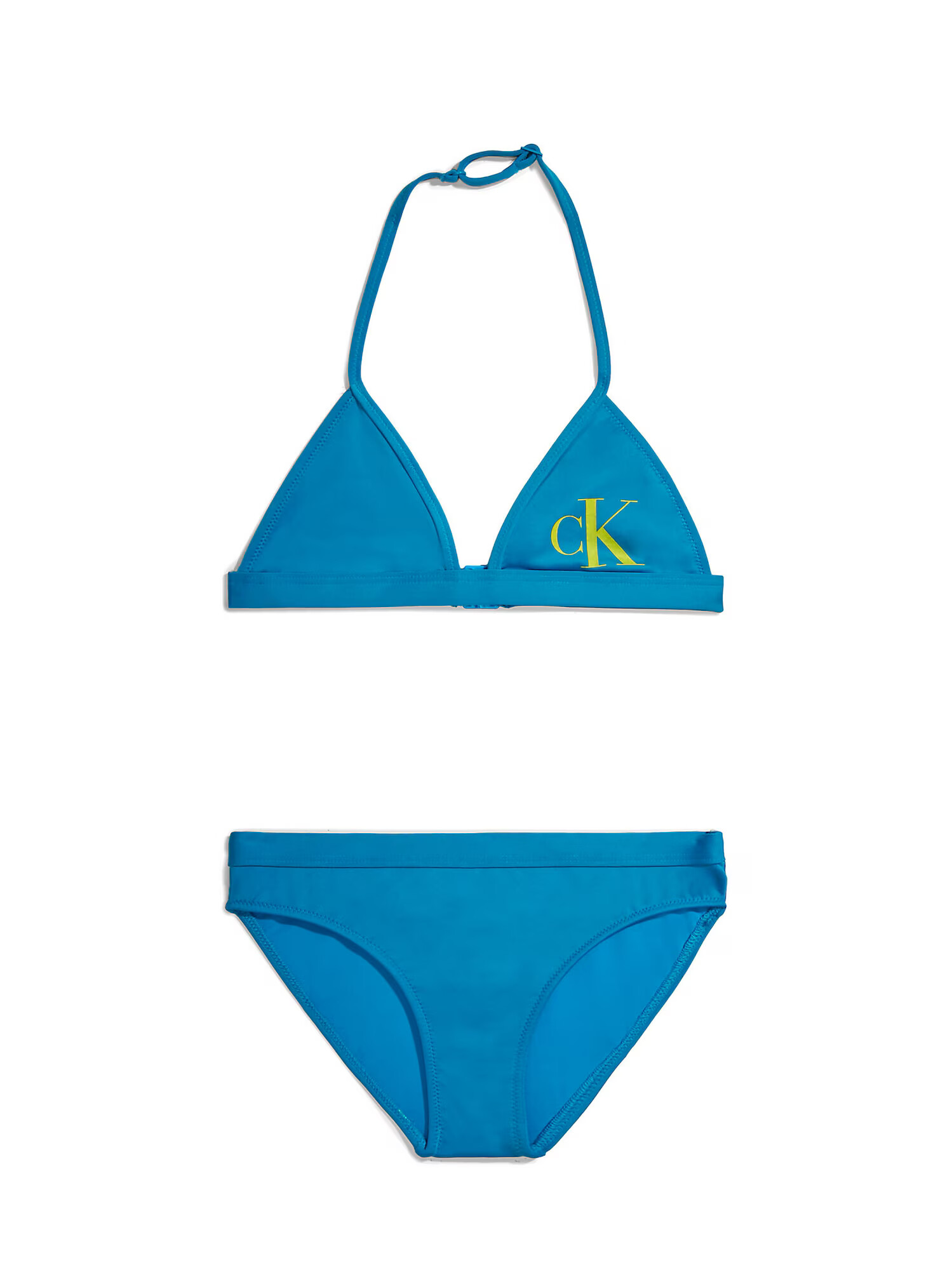 Calvin Klein Swimwear Costum de baie două piese azuriu / galben citron - Pled.ro