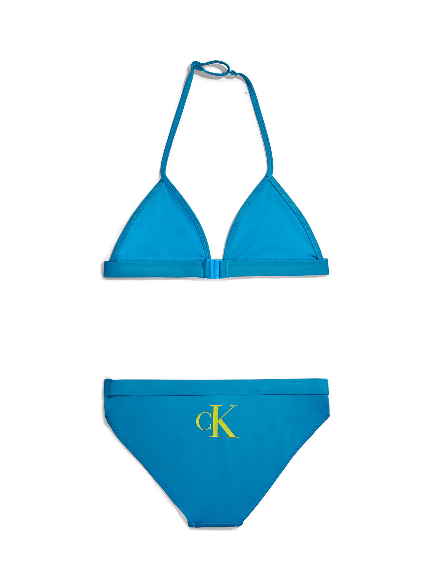 Calvin Klein Swimwear Costum de baie două piese azuriu / galben citron - Pled.ro