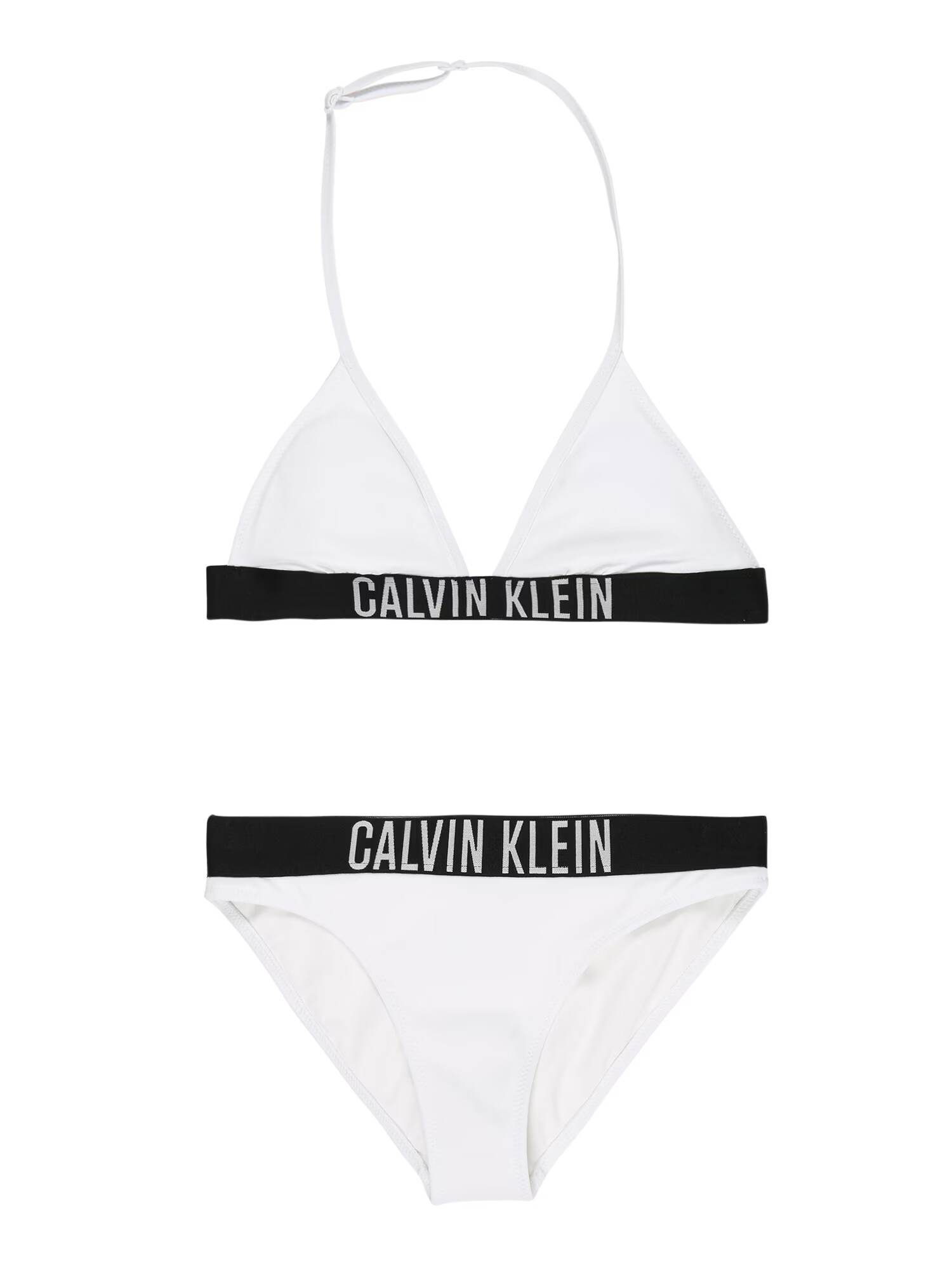 Calvin Klein Swimwear Costum de baie două piese gri deschis / negru / alb - Pled.ro