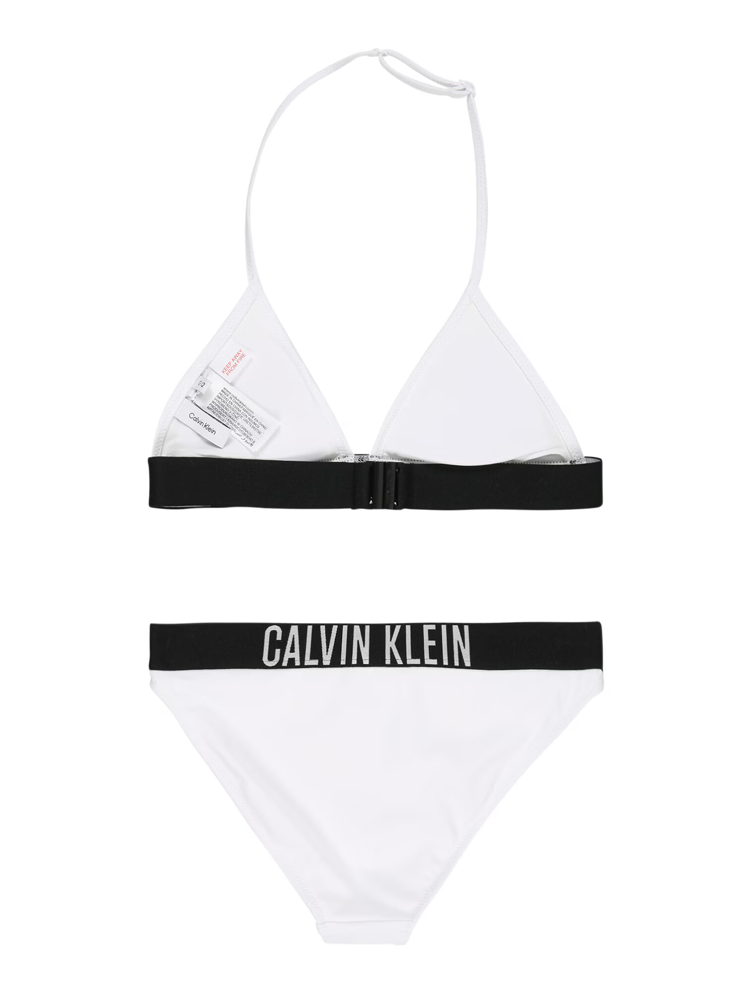 Calvin Klein Swimwear Costum de baie două piese gri deschis / negru / alb - Pled.ro