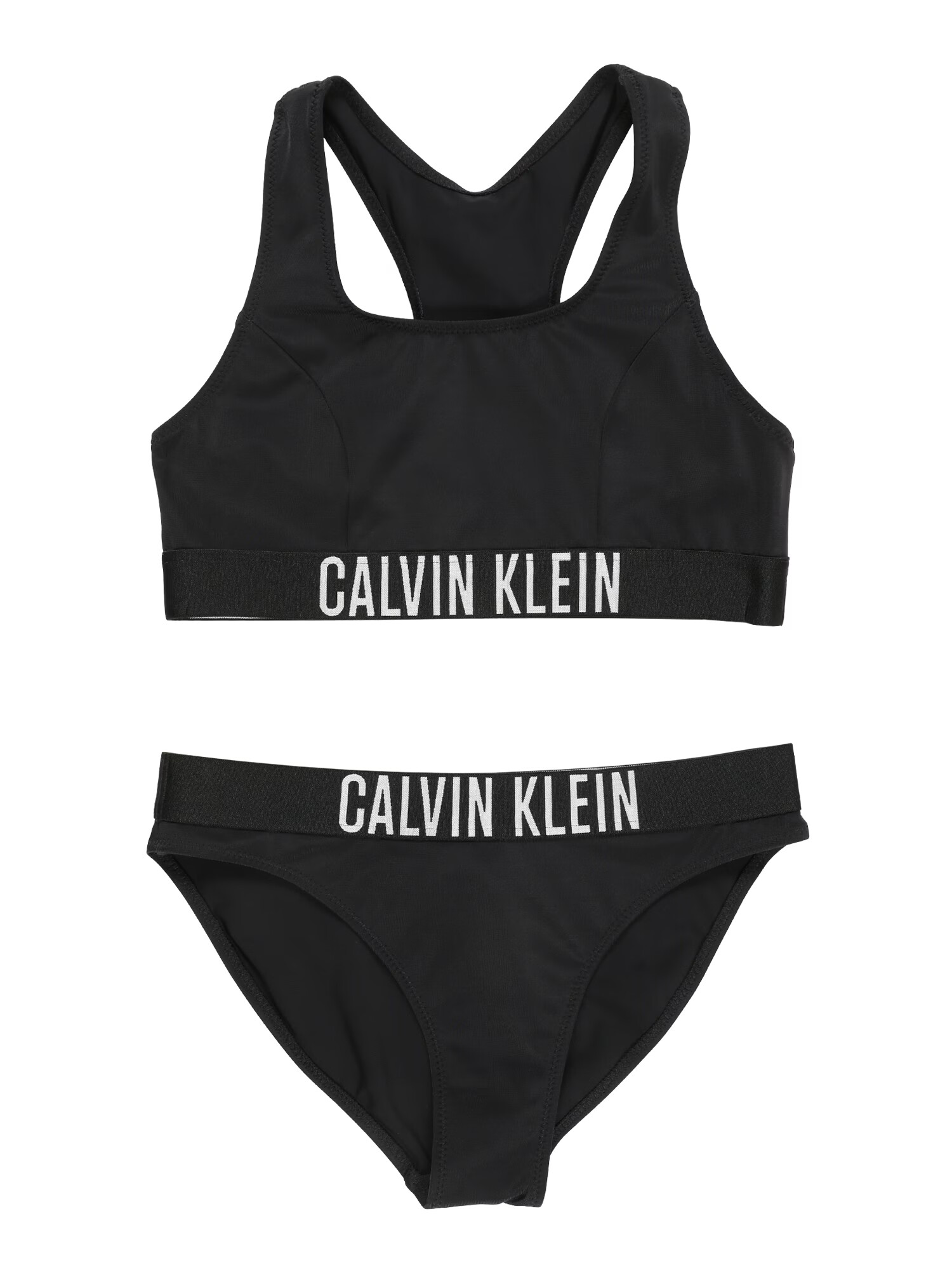 Calvin Klein Swimwear Costum de baie două piese negru / alb - Pled.ro