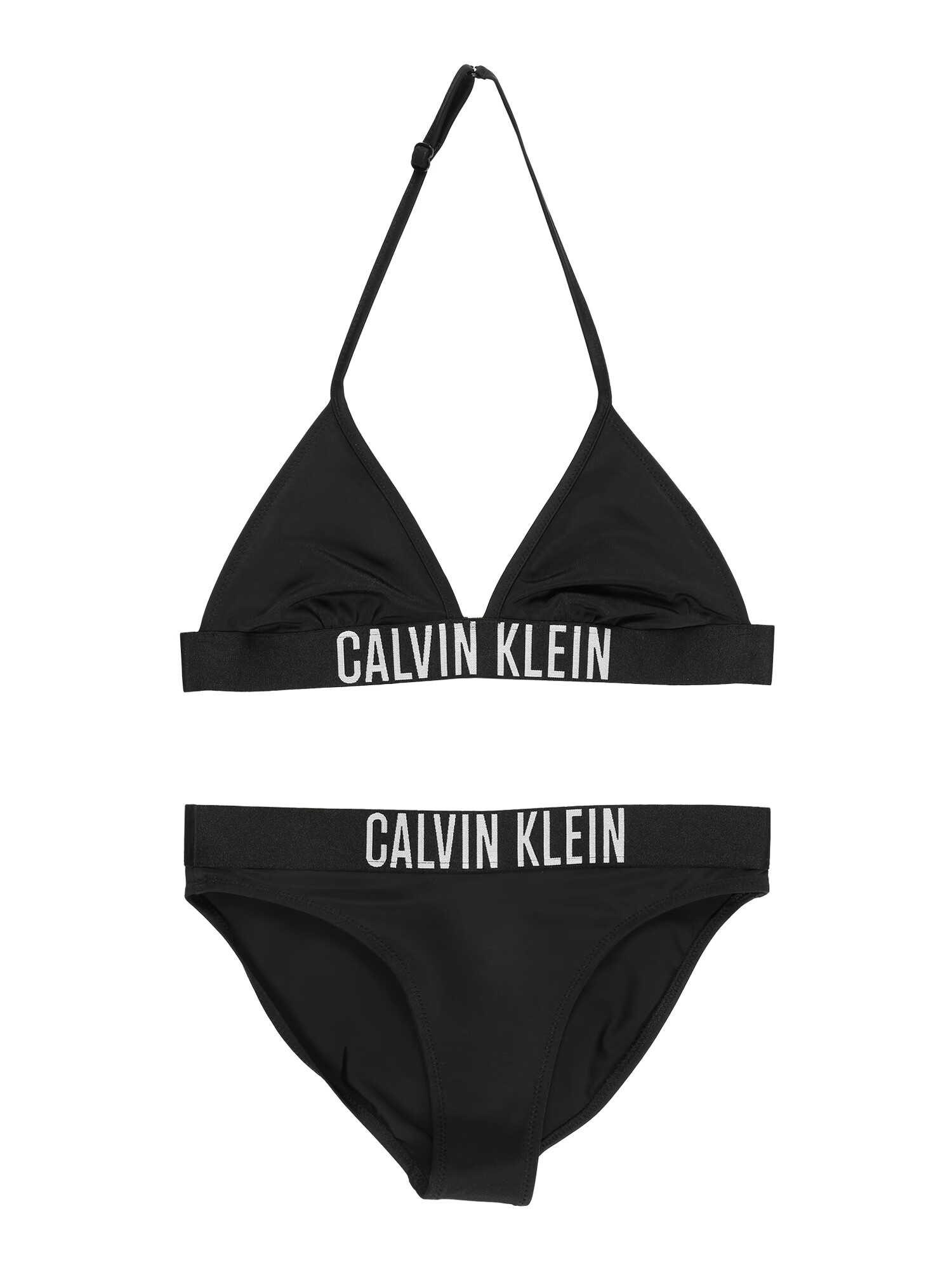 Calvin Klein Swimwear Costum de baie două piese negru / alb - Pled.ro