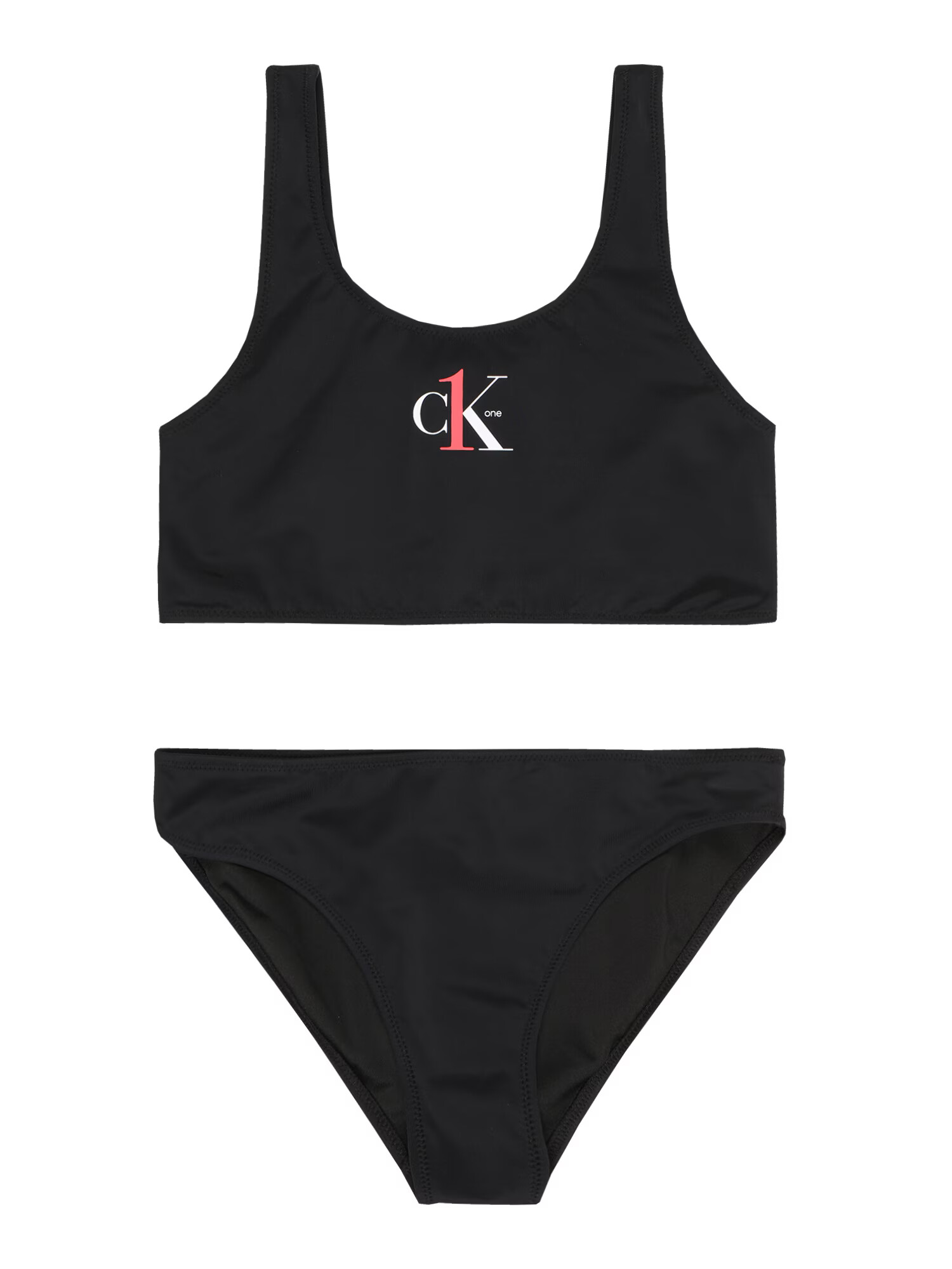 Calvin Klein Swimwear Costum de baie două piese roșu deschis / negru / alb - Pled.ro