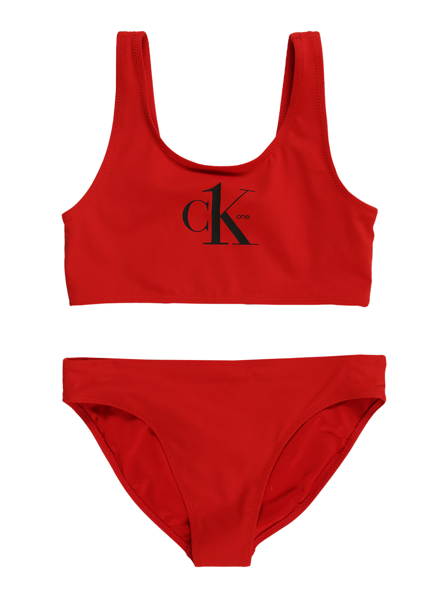 Calvin Klein Swimwear Costum de baie două piese roșu / negru - Pled.ro