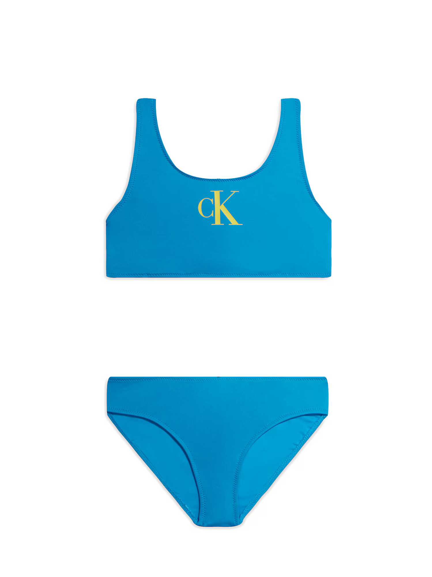 Calvin Klein Swimwear Costum de baie două piese turcoaz / galben - Pled.ro