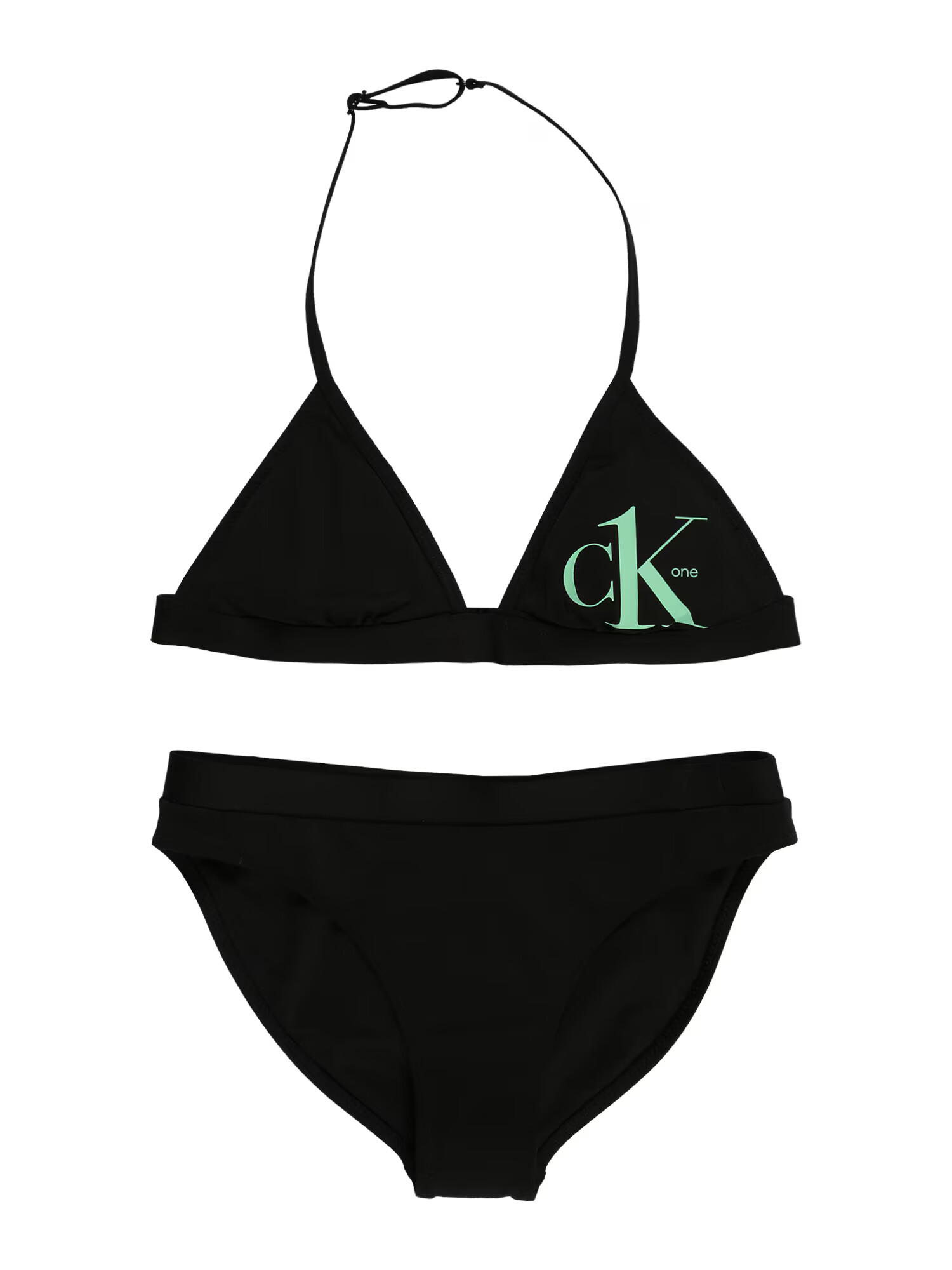 Calvin Klein Swimwear Costum de baie două piese verde mentă / negru - Pled.ro