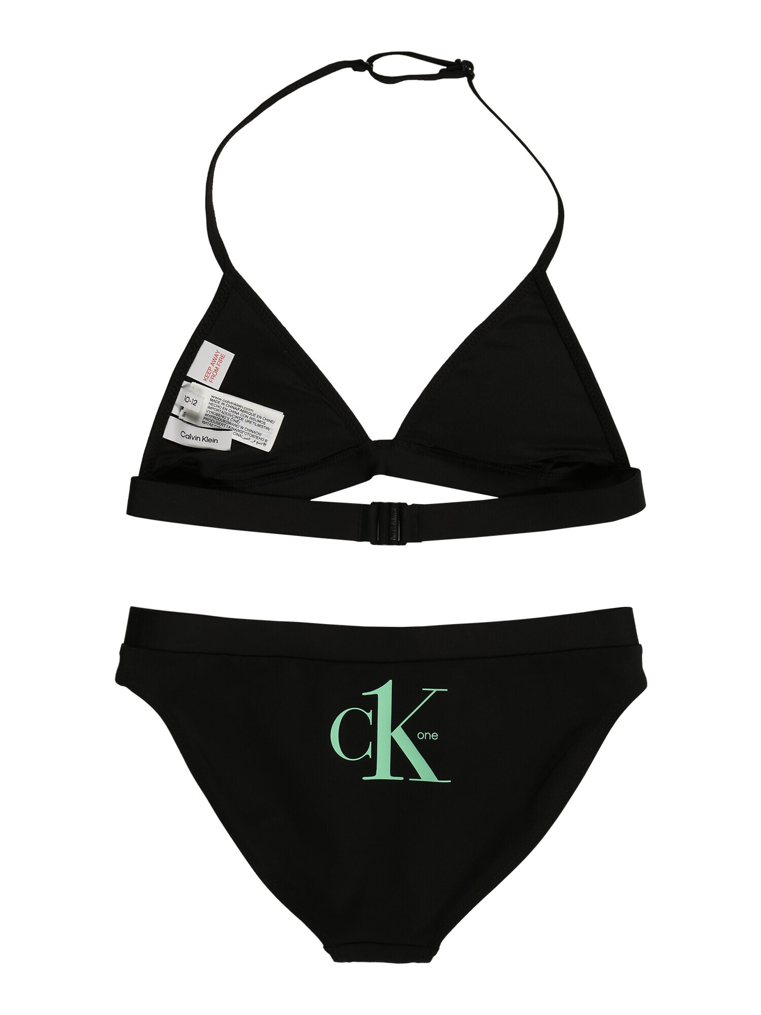 Calvin Klein Swimwear Costum de baie două piese verde mentă / negru - Pled.ro