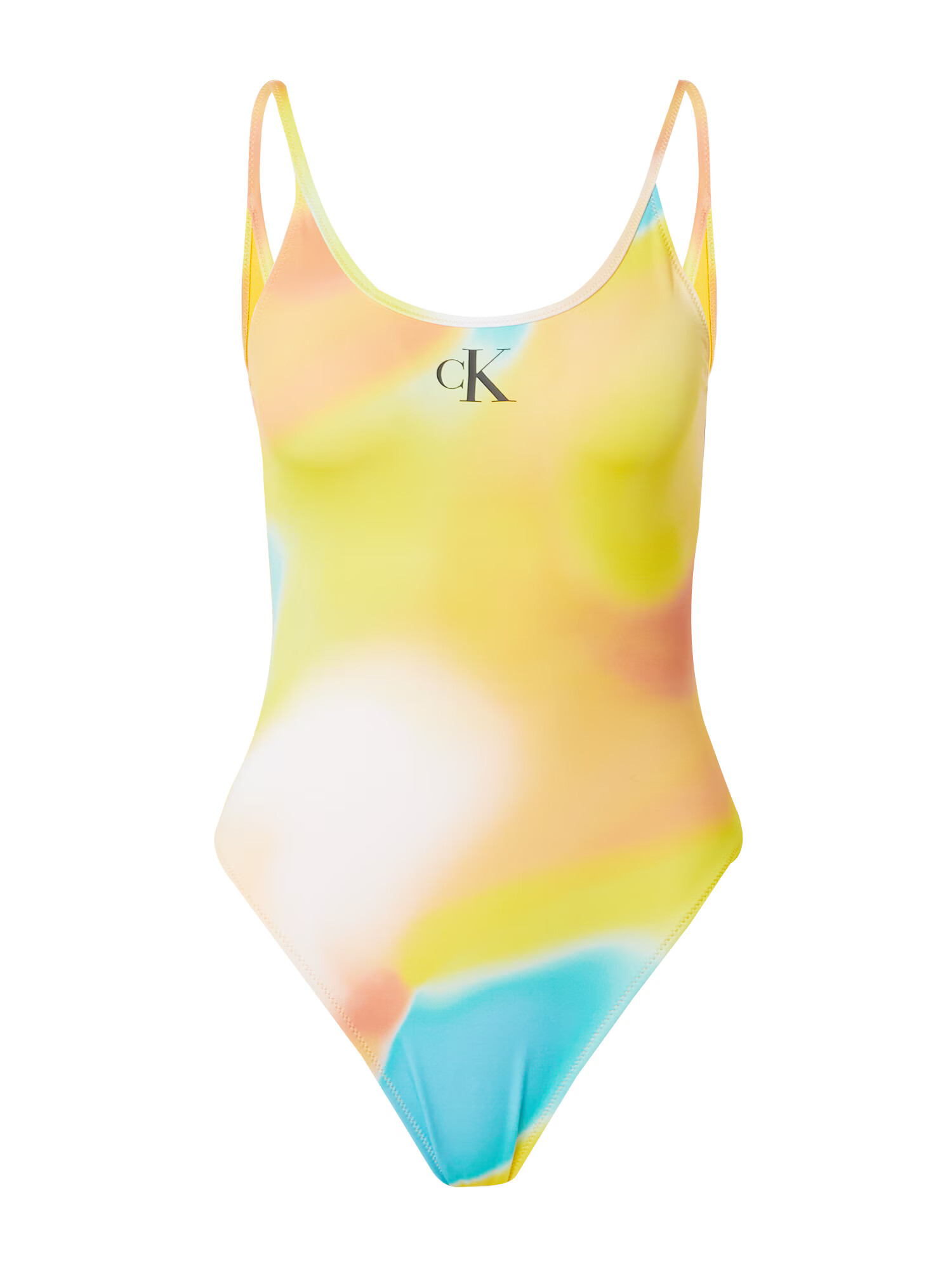 Calvin Klein Swimwear Costum de baie întreg albastru aqua / galben / portocaliu piersică / alb murdar - Pled.ro