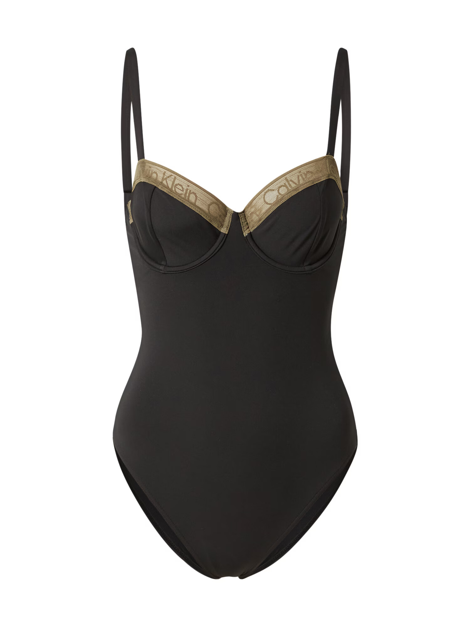 Calvin Klein Swimwear Costum de baie întreg bej deschis / negru - Pled.ro