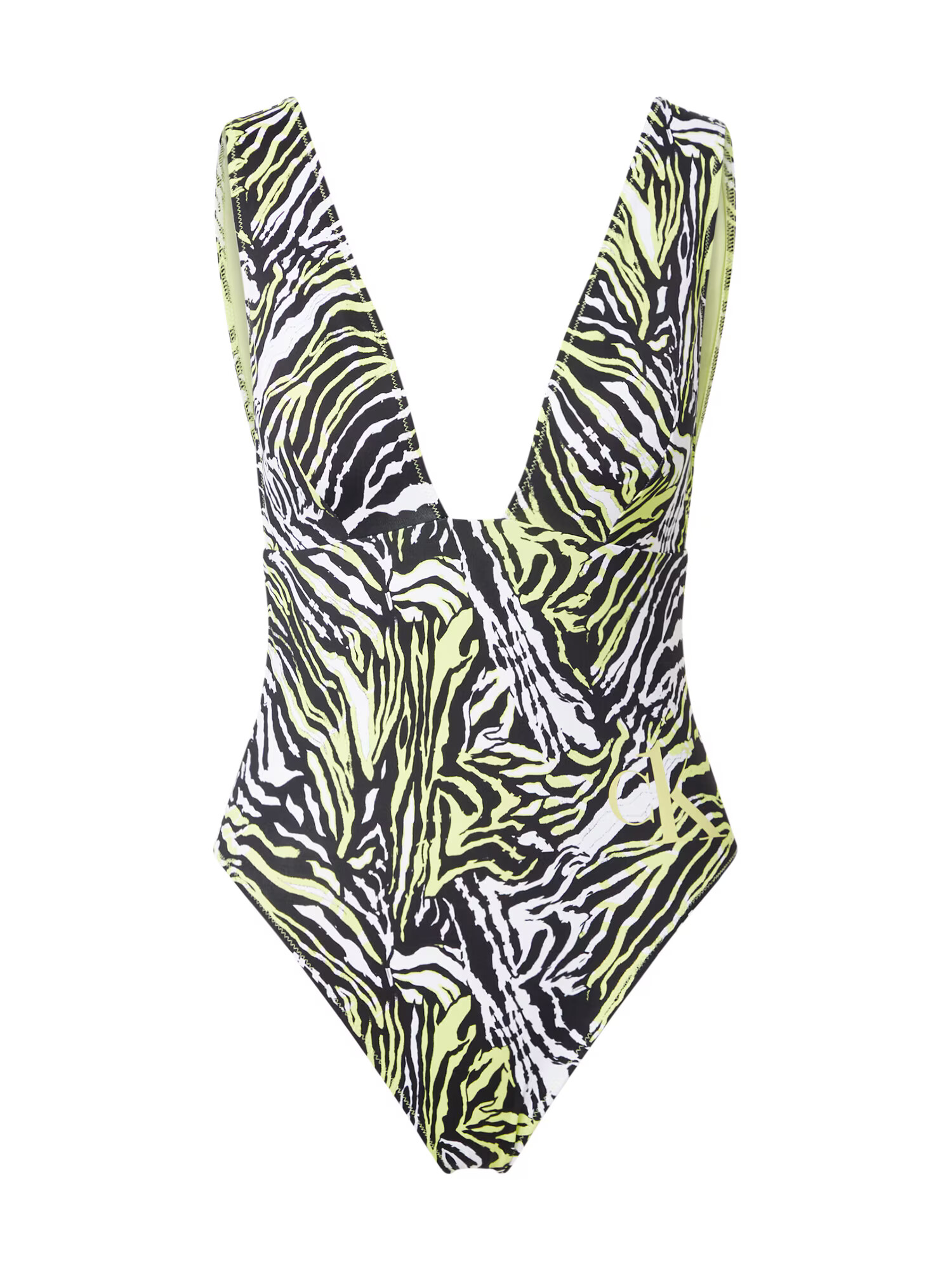 Calvin Klein Swimwear Costum de baie întreg bej / verde deschis / negru - Pled.ro