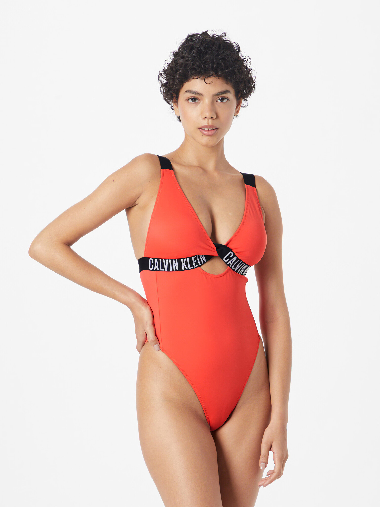 Calvin Klein Swimwear Costum de baie întreg 'Intense' roșu orange / negru / alb - Pled.ro