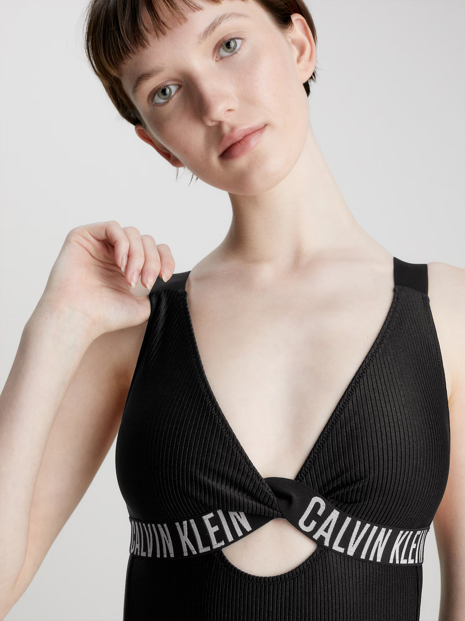 Calvin Klein Swimwear Costum de baie întreg negru / alb - Pled.ro