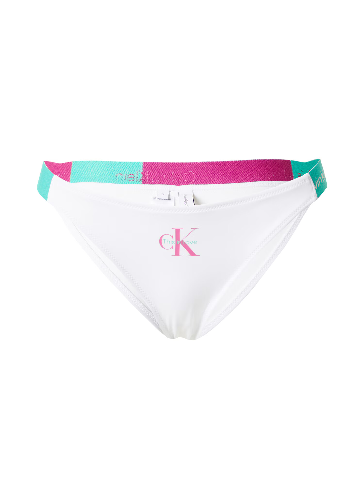 Calvin Klein Swimwear Slip costum de baie 'CHEEKY' verde jad / roz pitaya / alb - Pled.ro