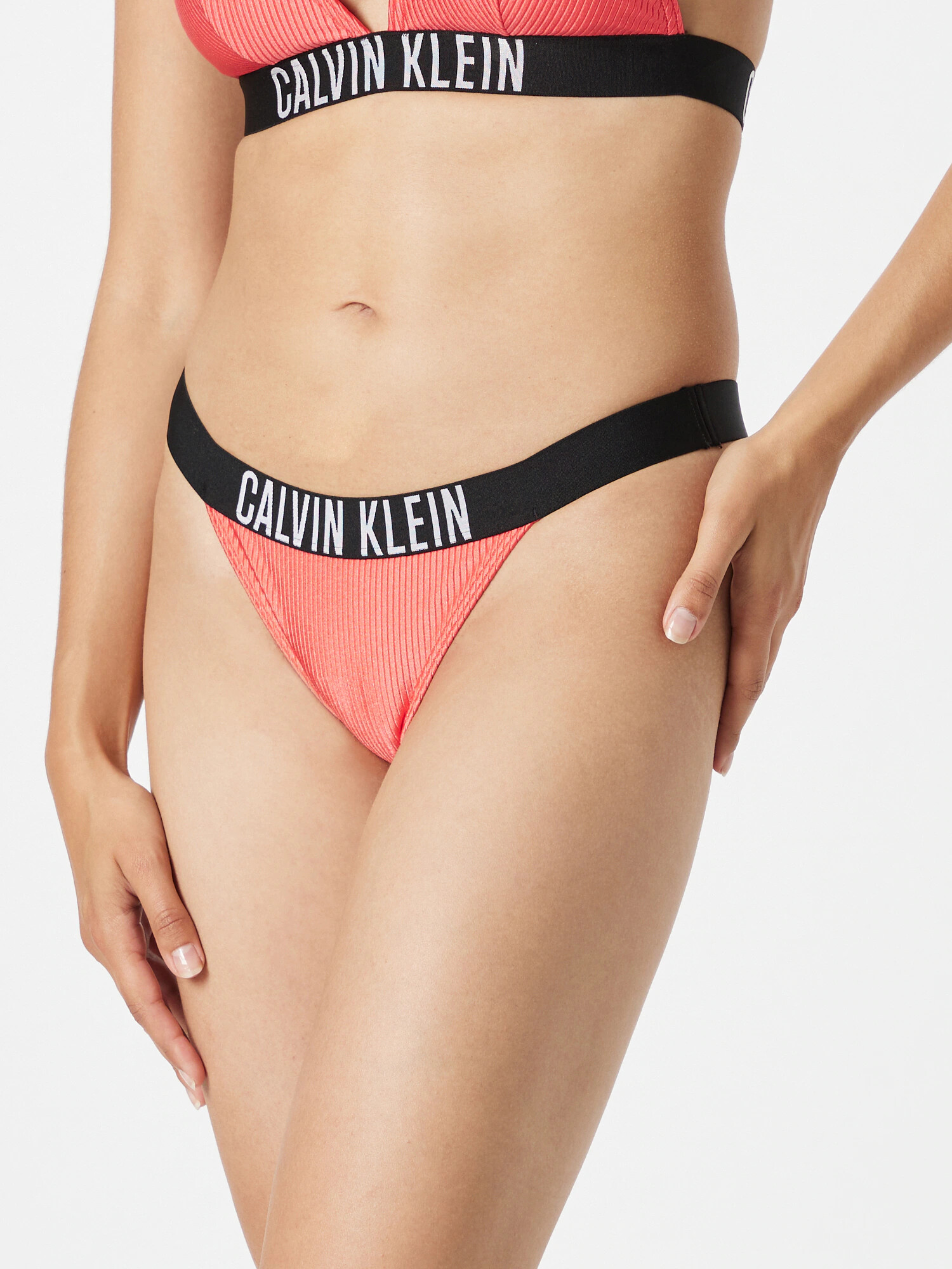 Calvin Klein Swimwear Slip costum de baie 'Intense Power' corai / negru / alb - Pled.ro