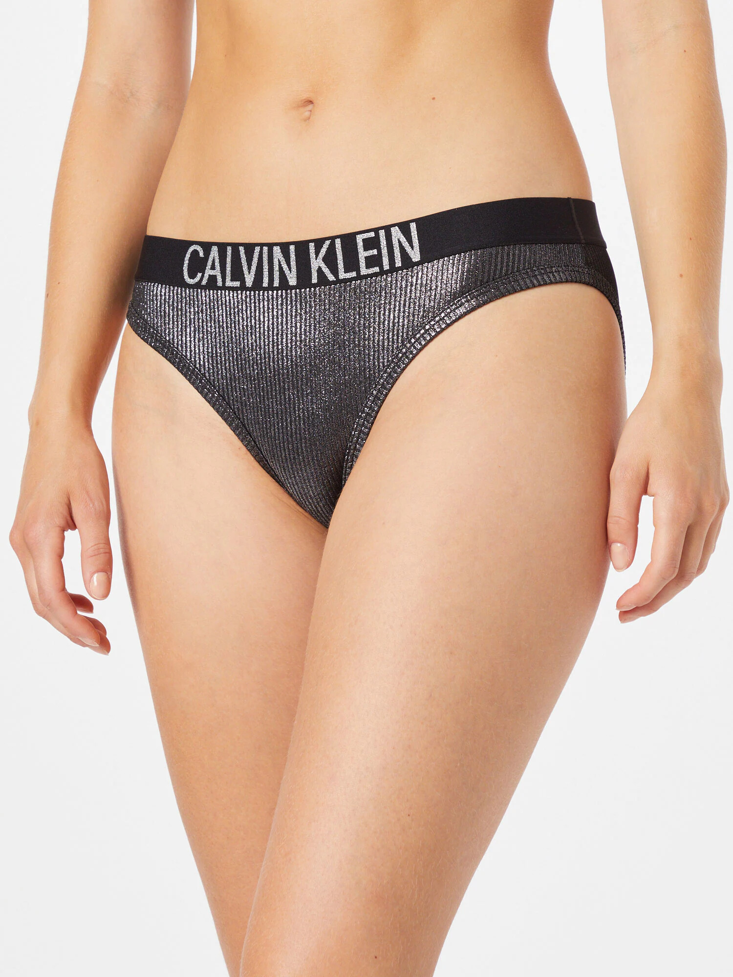 Calvin Klein Swimwear Slip costum de baie negru / argintiu - Pled.ro