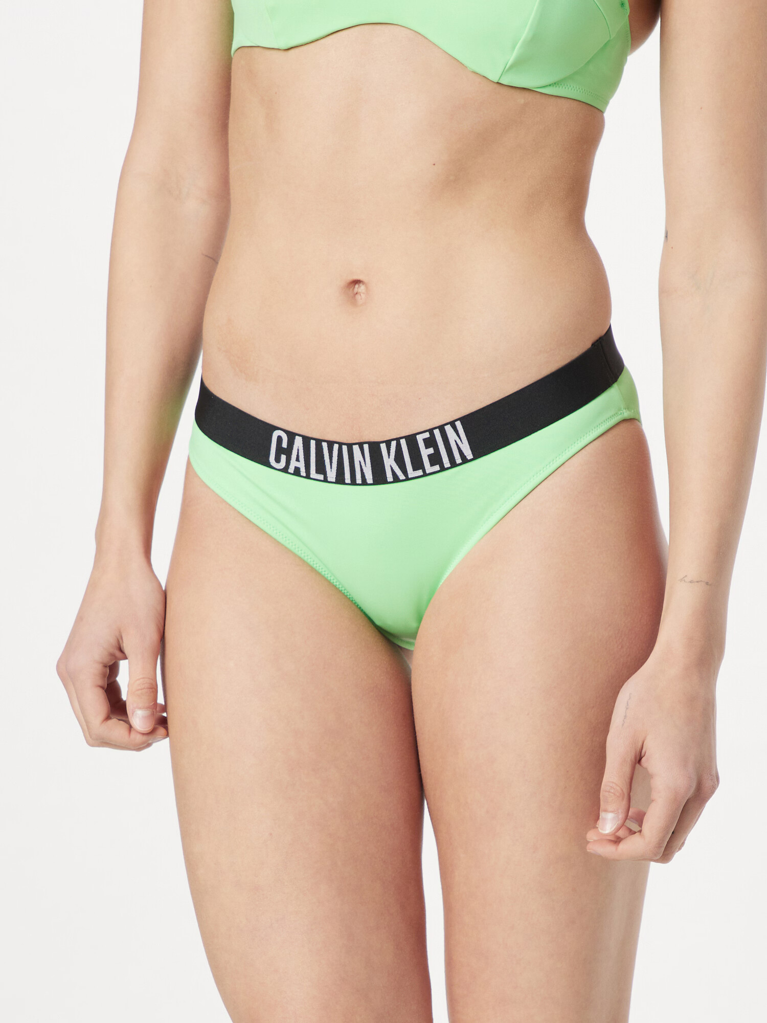 Calvin Klein Swimwear Slip costum de baie verde mentă / negru / alb - Pled.ro