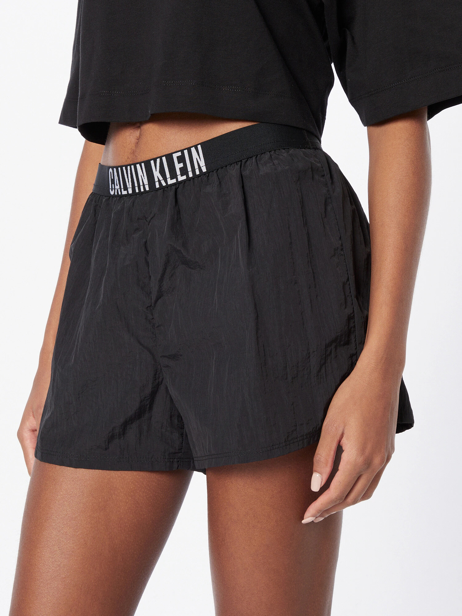 Calvin Klein Swimwear Șorturi de baie negru / alb - Pled.ro