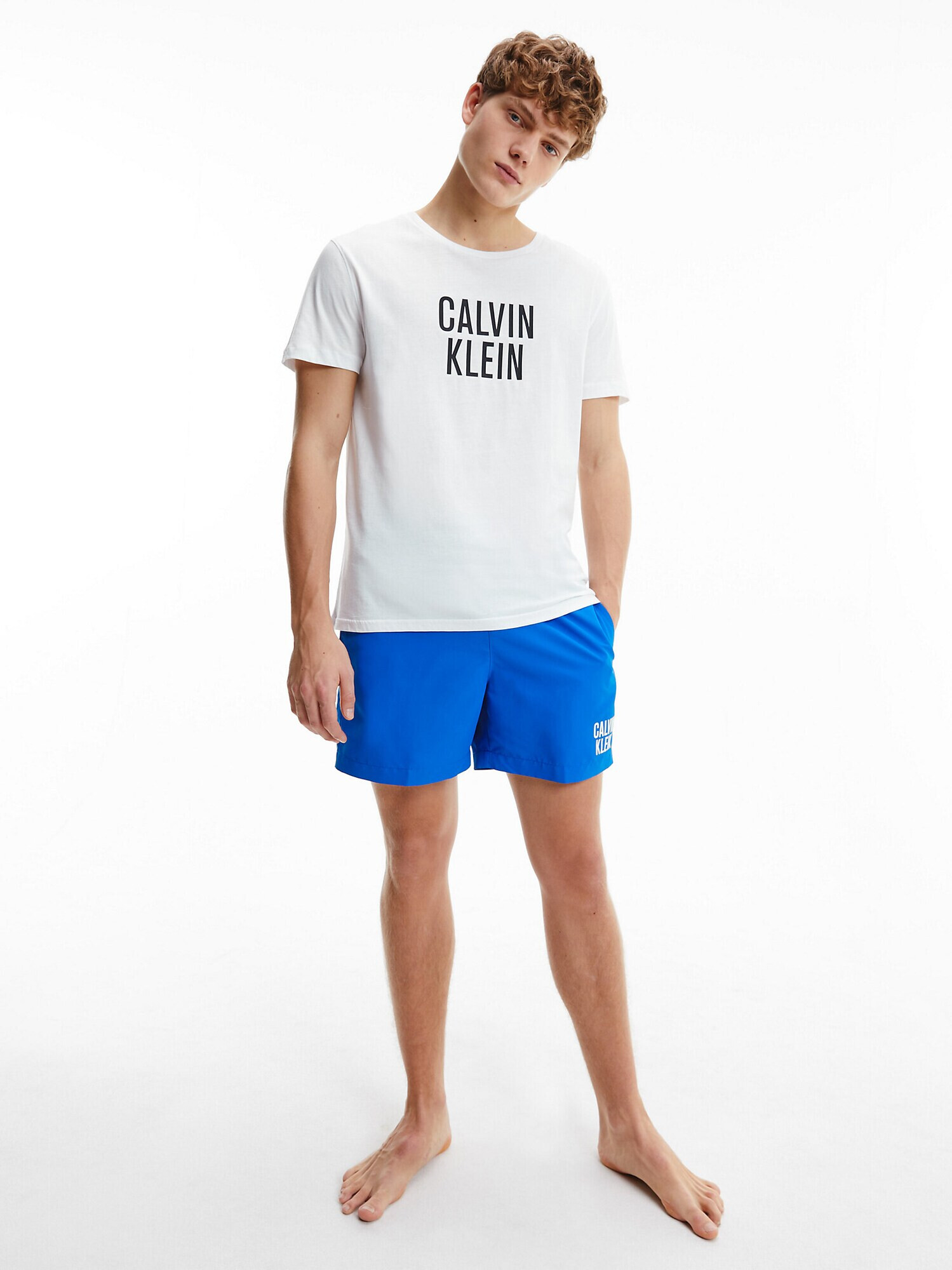 Calvin Klein Swimwear Tricou 'Intense Power' negru / alb - Pled.ro