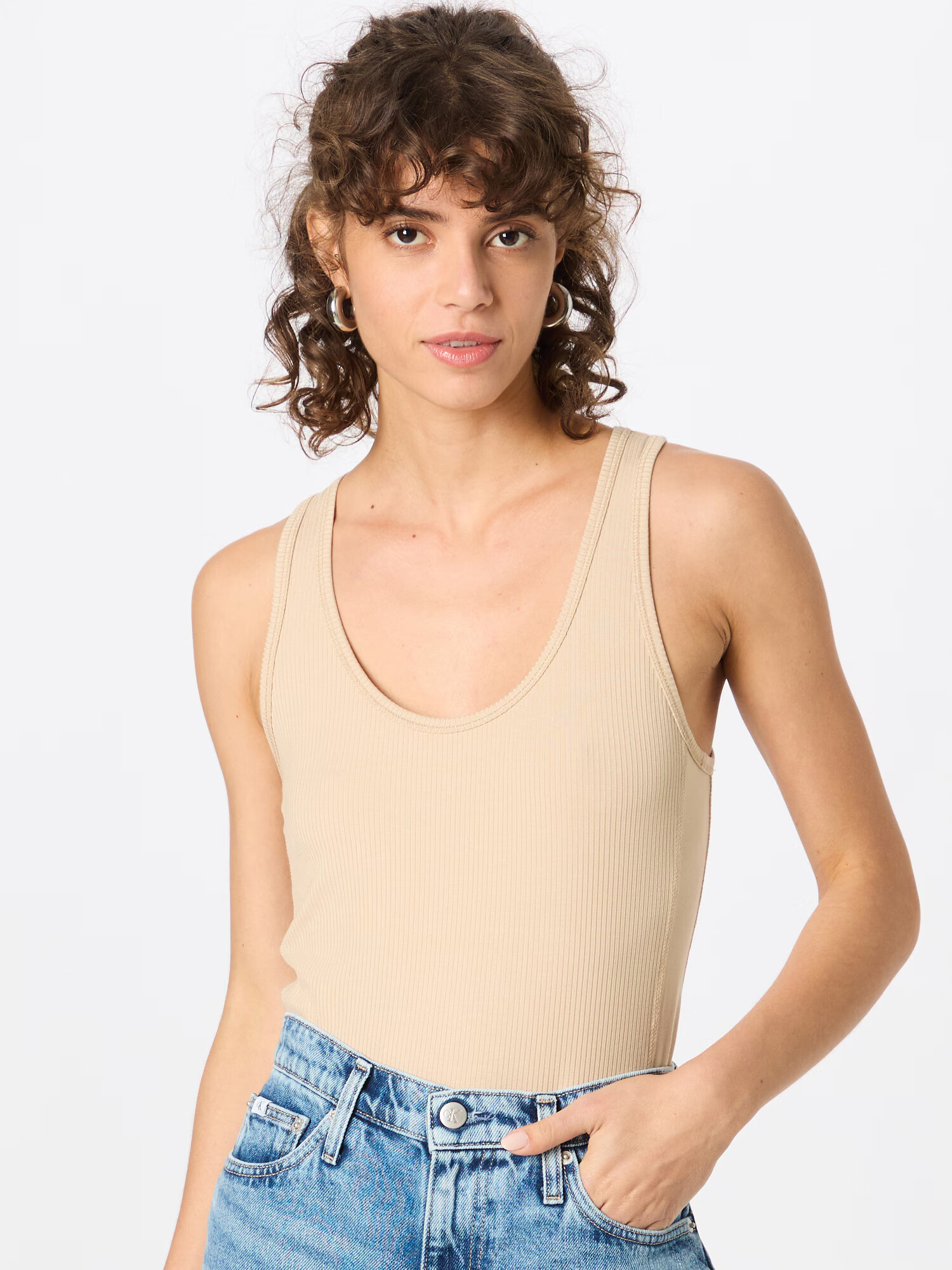 Calvin Klein Top bej - Pled.ro