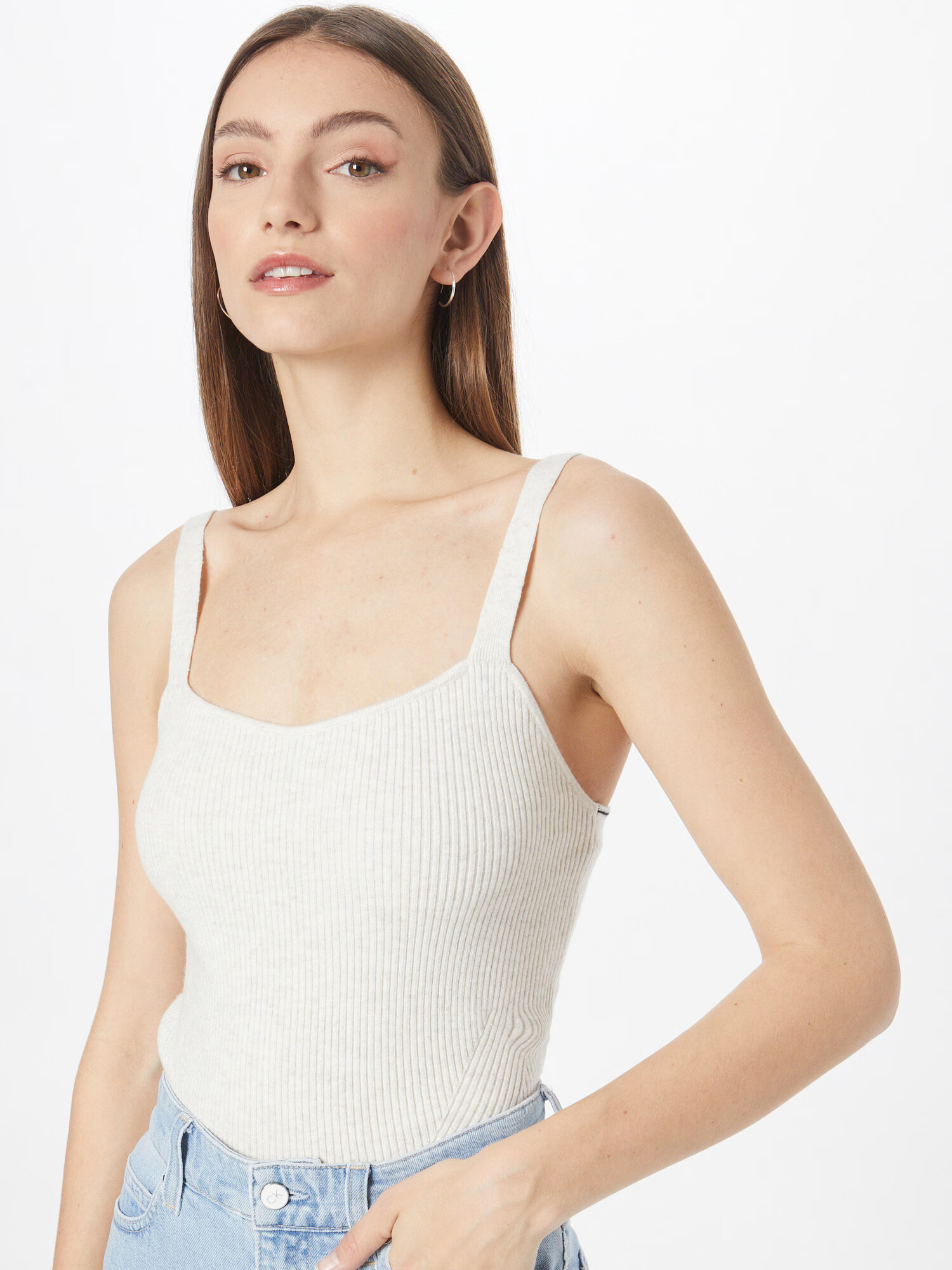 Calvin Klein Top brodat negru / alb lână - Pled.ro