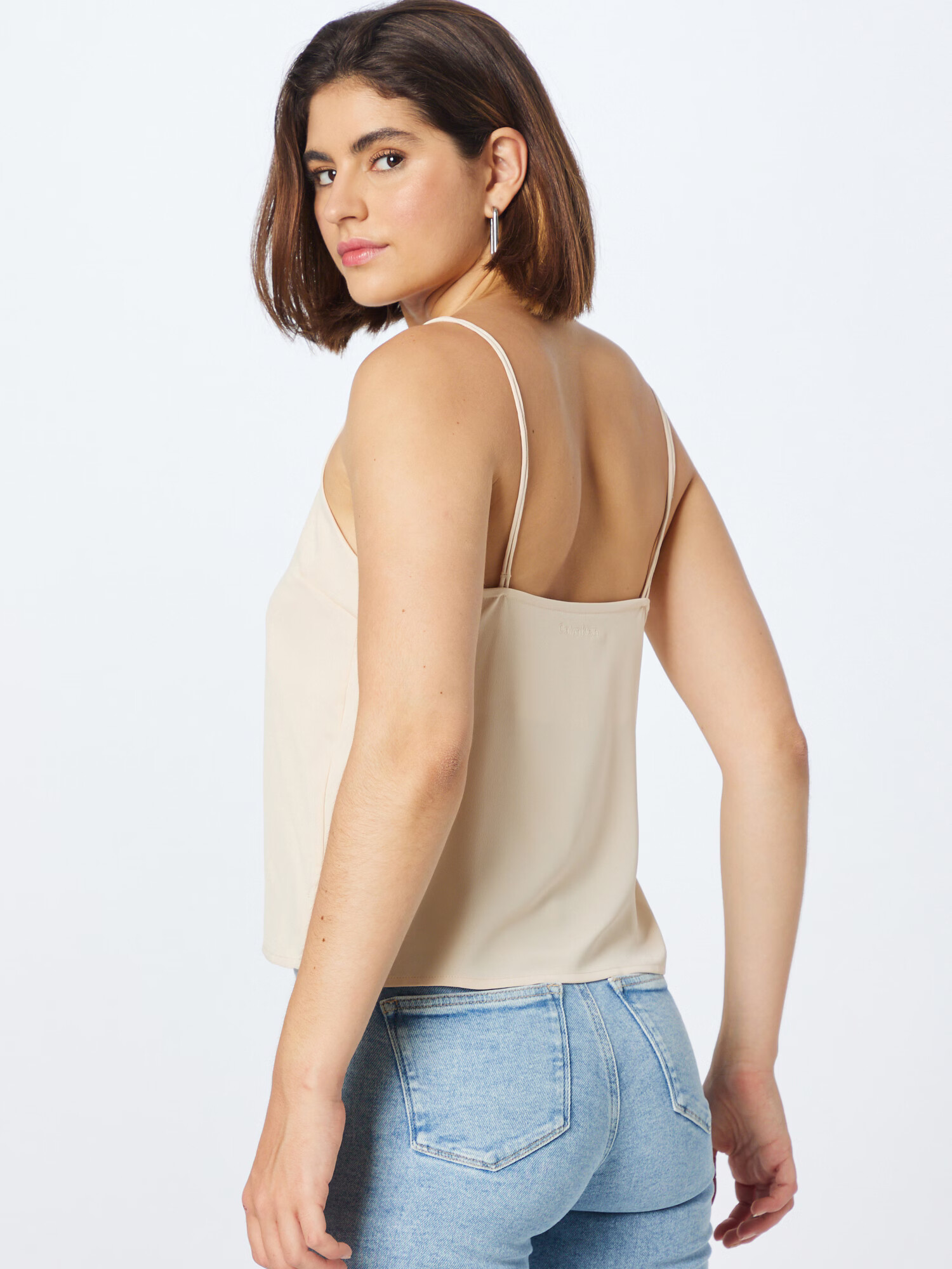 Calvin Klein Top culoarea pielii - Pled.ro