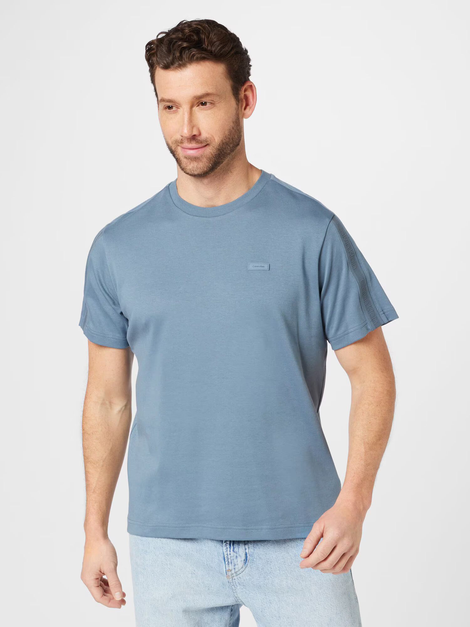 Calvin Klein Tricou albastru fumuriu - Pled.ro