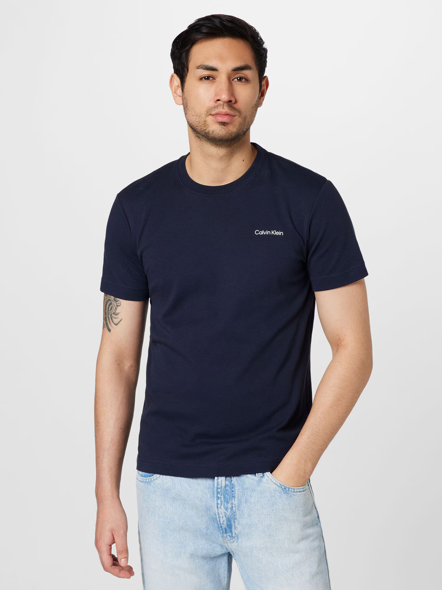 Calvin Klein Tricou albastru închis / alb - Pled.ro